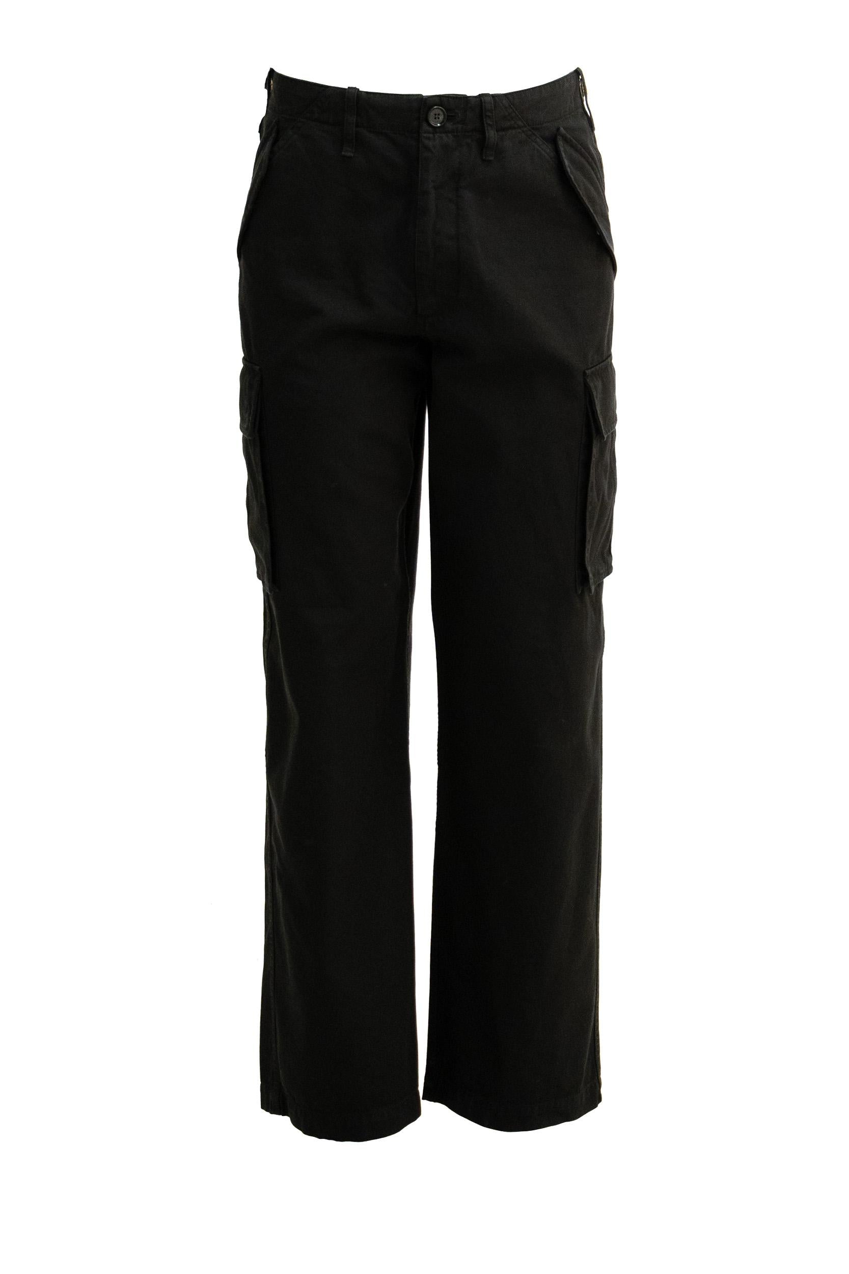 Pantaloni cargo in cotone di colore nero<BR/> 8119204 BLACK BURBERRY 
