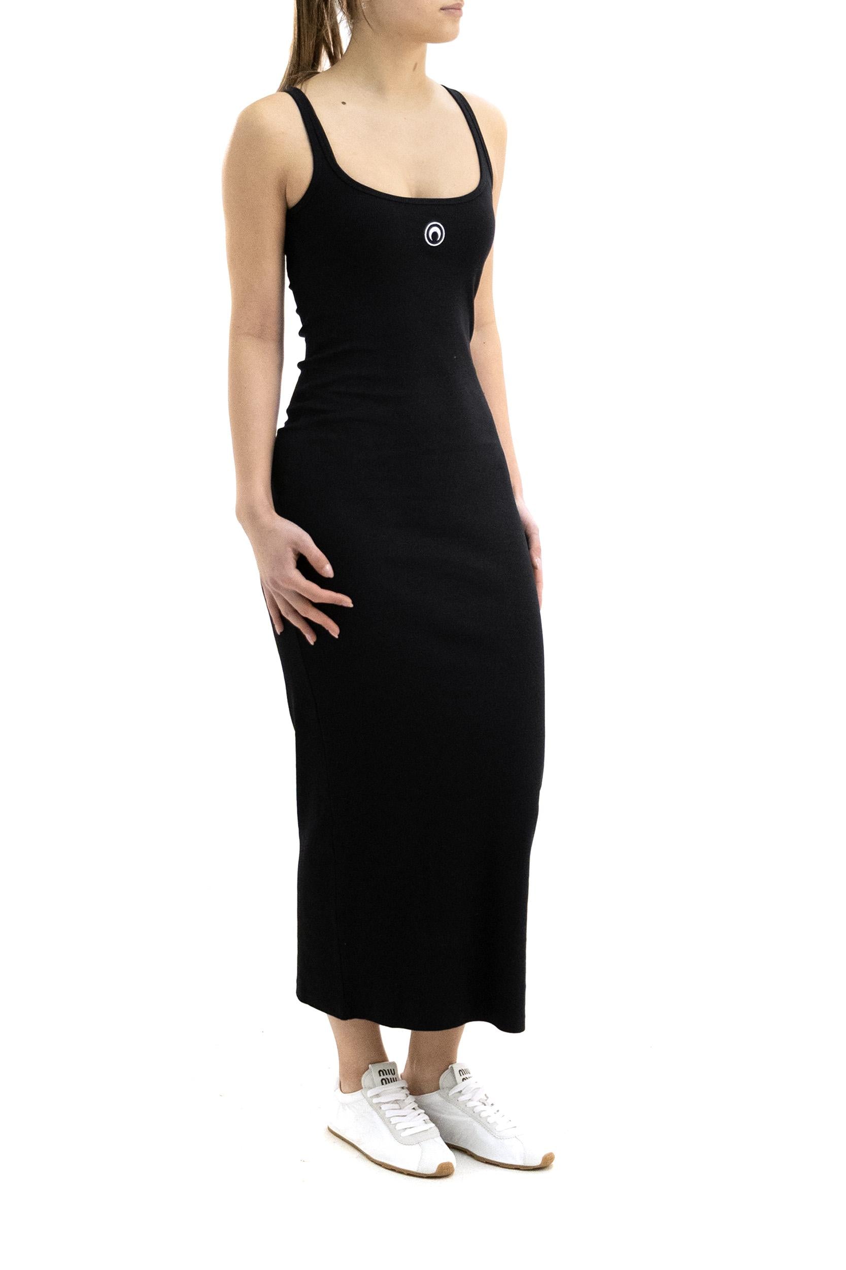 Abito Lungo in Jersey di Cotone<BR/> WDR483A CJER0011 BK99 MARINE SERRE 