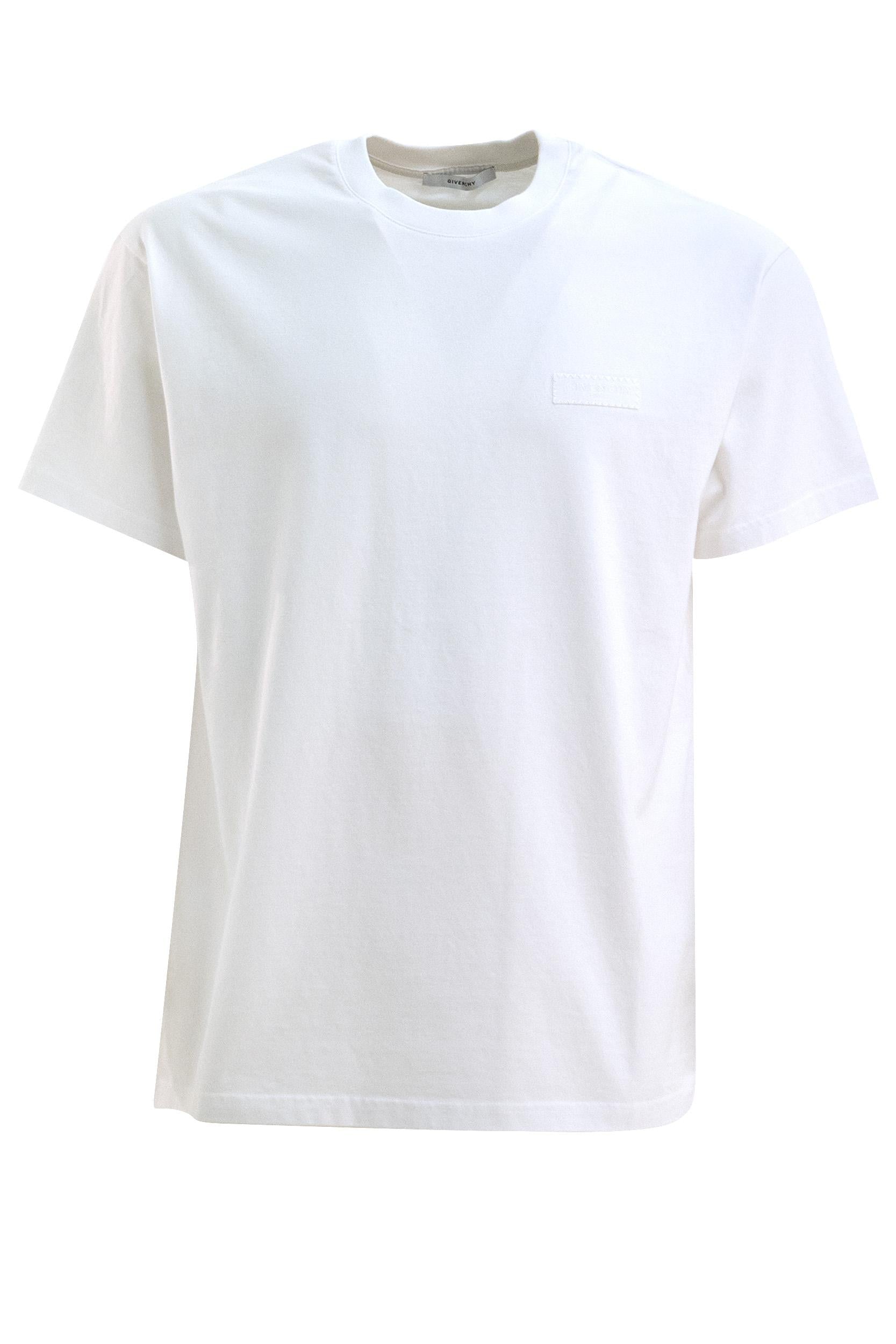T-shirt in cotone di colore bianco<BR/> BM71NK3YSJ 100 GIVENCHY 