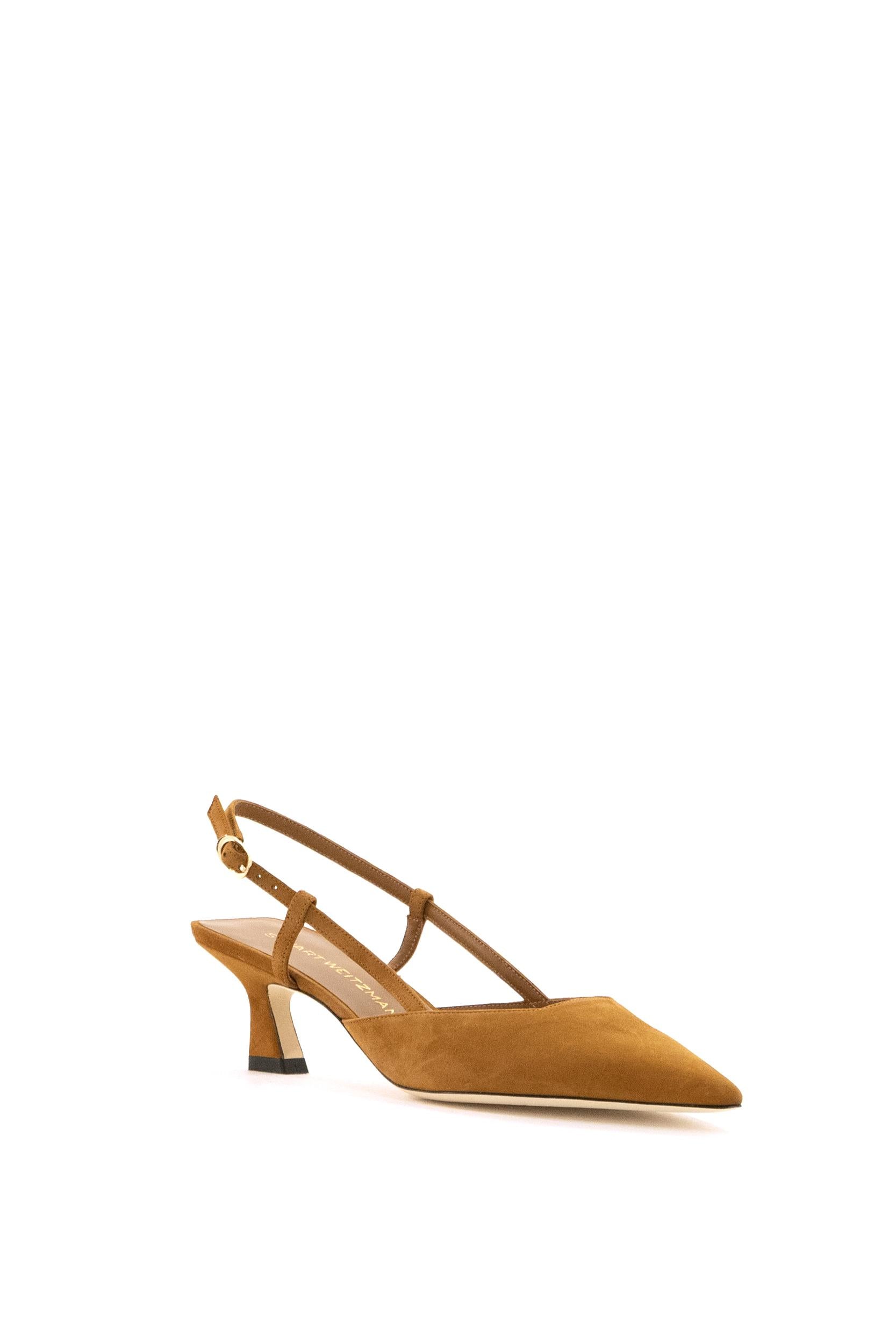 Décolleté Slingback Vinnie in Vernice<BR/> VINNIE 50 SLINGBACK TAN STUART WEITZMAN 