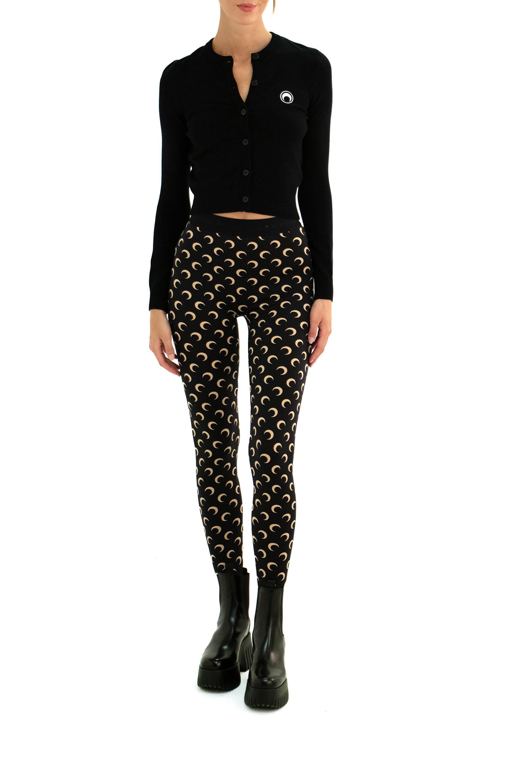 Leggings in jersey stretch color nero WPA111A CJER0001 IT99 MARINE SERRE 