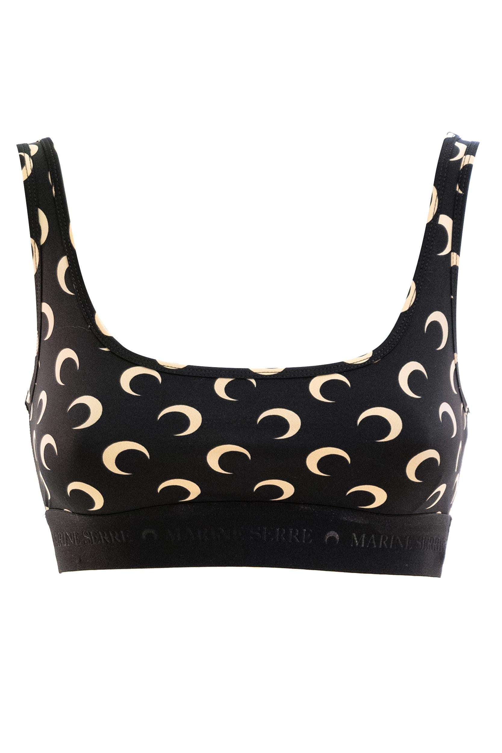 Reggiseno sportivo in jersey elasticizzato di colore nero <BR/> WUW055B CJER0001 IT99 MARINE SERRE 
