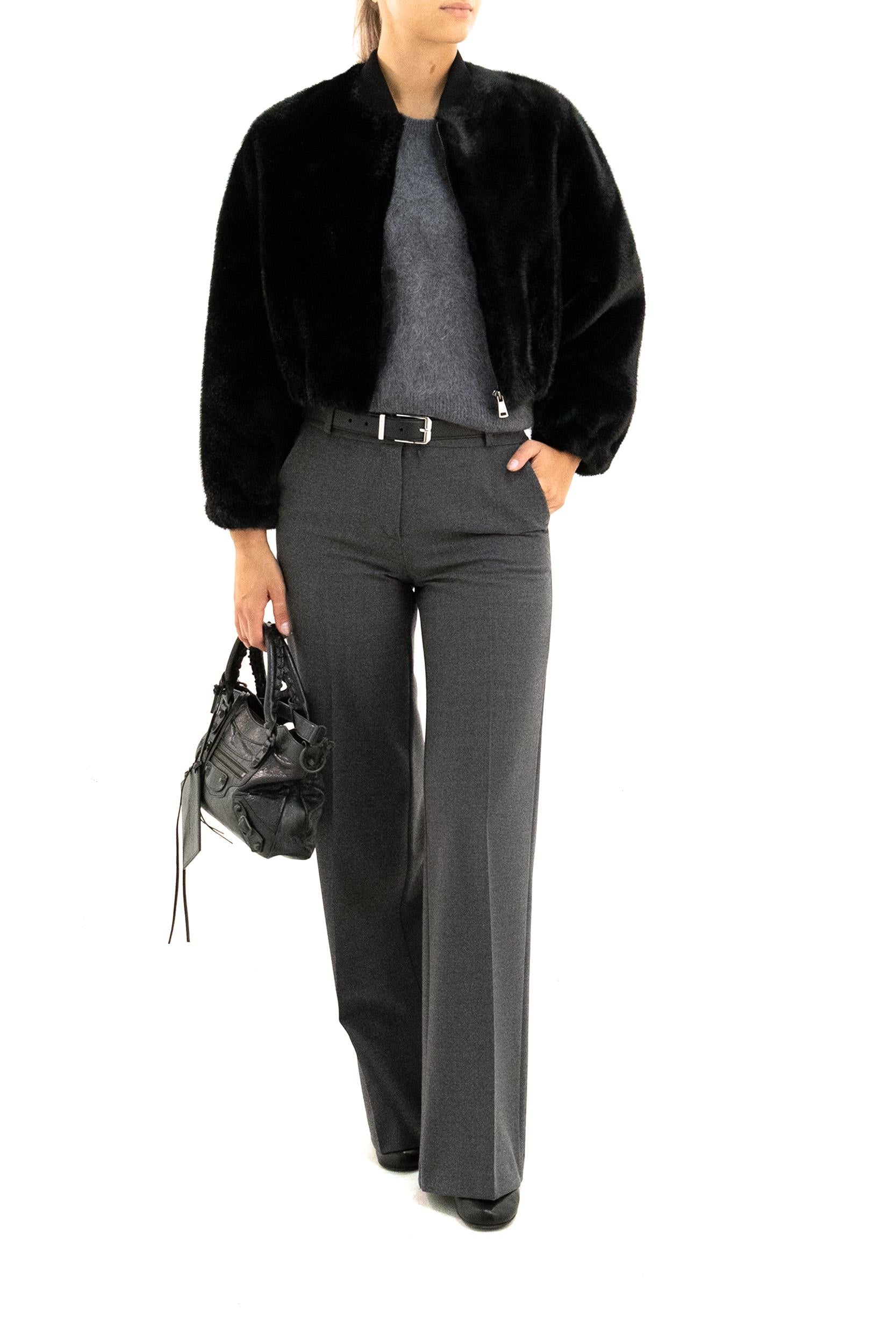 Blouson in Ecopelliccia<BR/> E3114 ECO MINK BLACK VALENTINI 1972 
