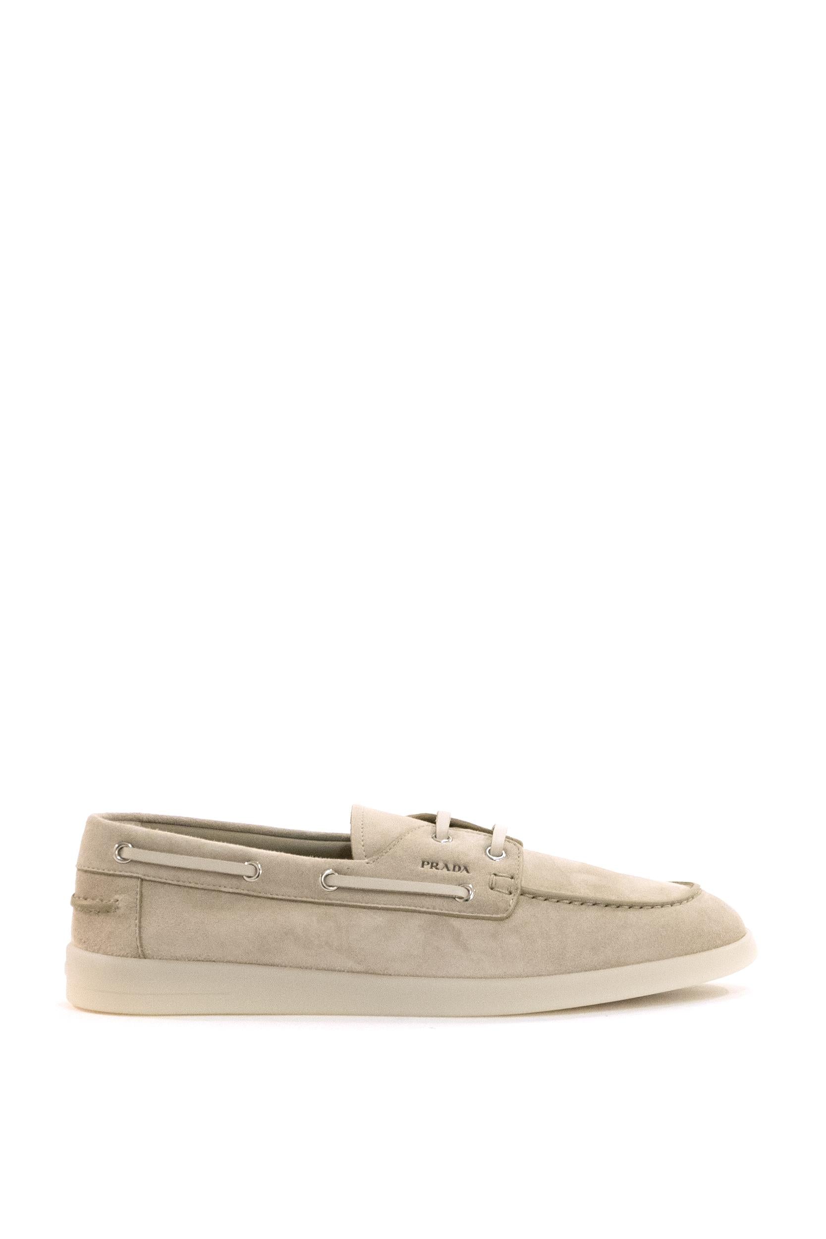 Mocassini da Barca in Pelle Scamosciata<BR/> 2EG503 F G001 103 F0FHI PRADA 