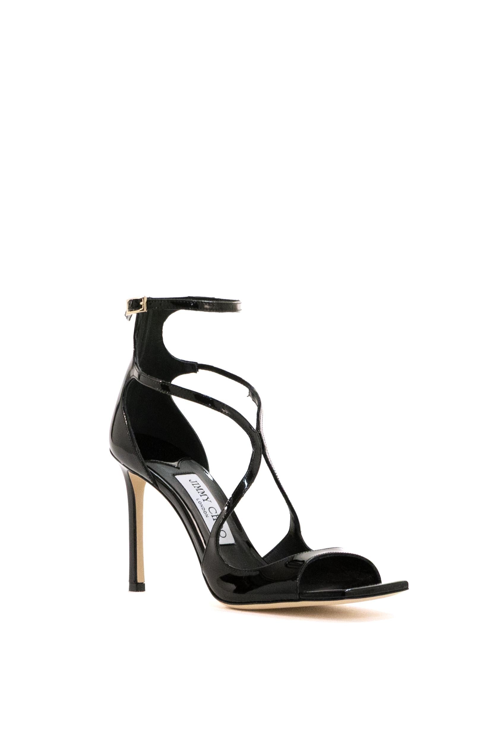 Sandali Azia in pelle verniciata di colore nero AZIA 95 PAT BLACK JIMMY CHOO 