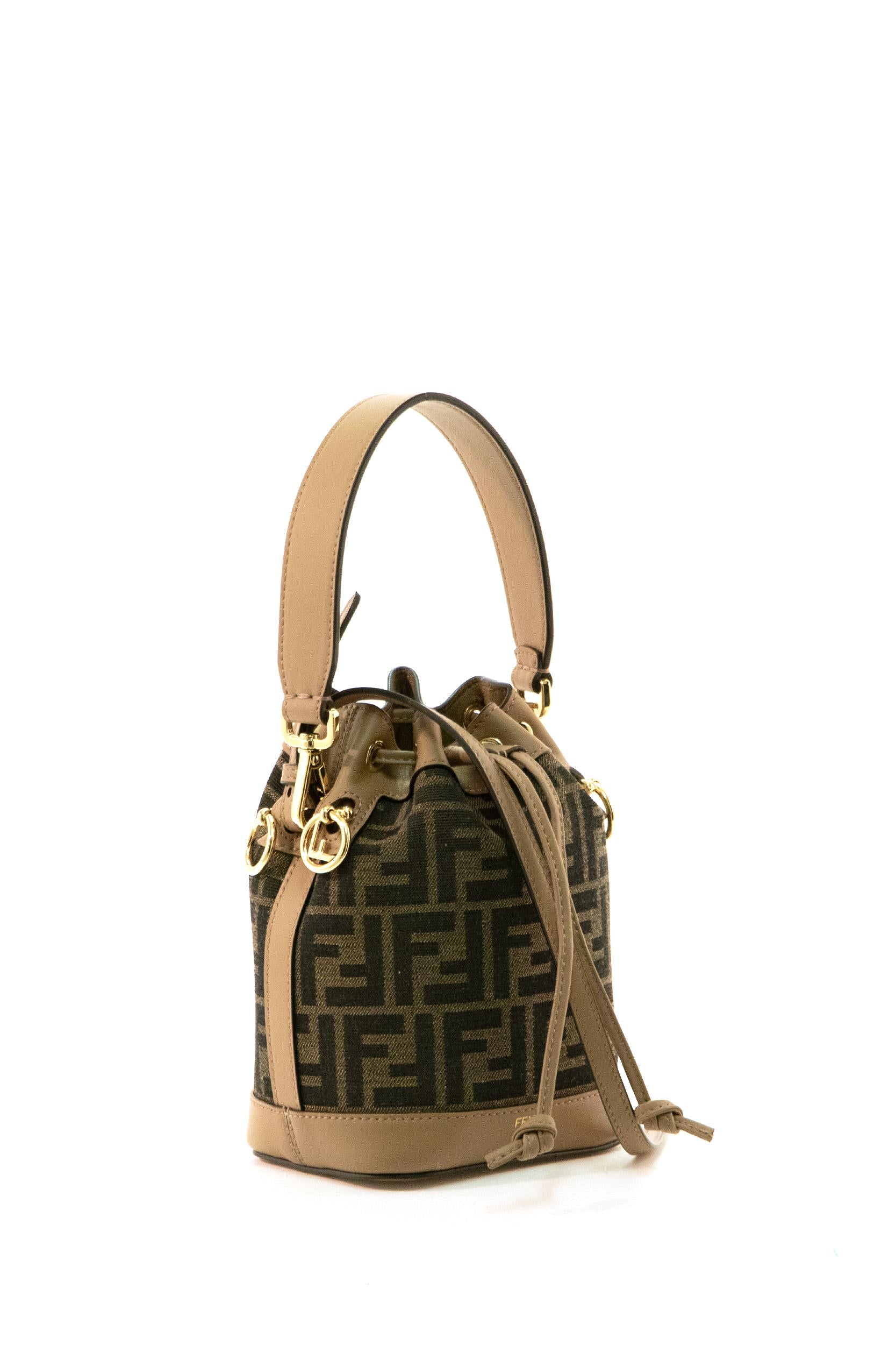 Borsa Mon Tresor a secchiello in tessuto a motivo FF jacquard 8BS093 ALP3 F1AOE FENDI 