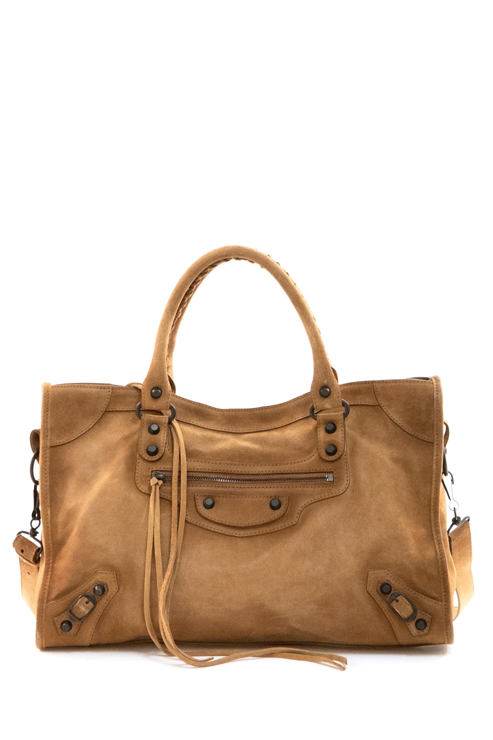 Borsa City in suede color marrone <BR/> 823058 2AB2A 2533 BALENCIAGA 
