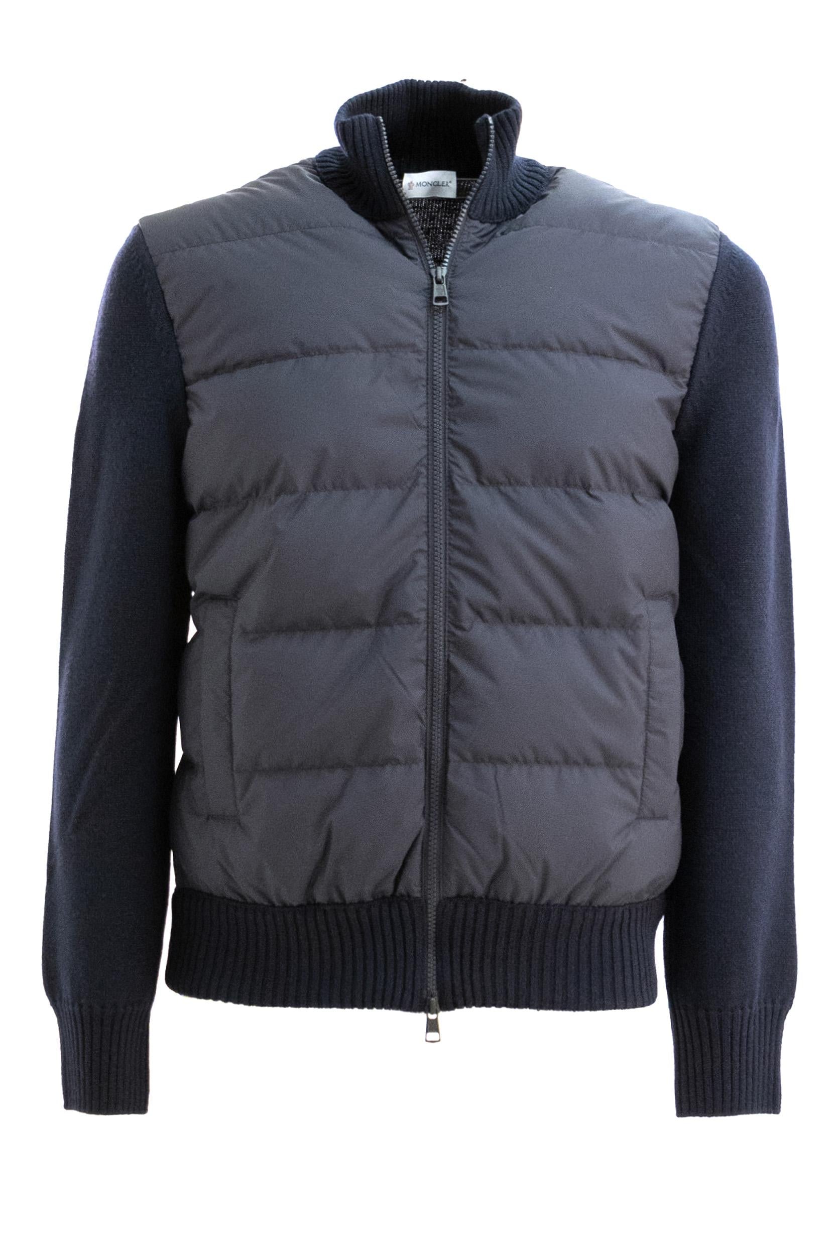 Cardigan imbottito di colore blu<BR/> 9B000-40 M1131 778 MONCLER 