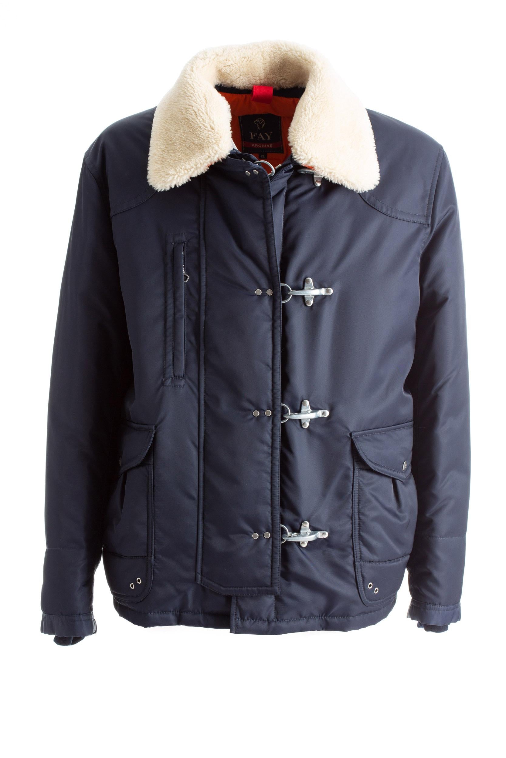 Giubbotto 4 Ganci con Collo in Pelliccia<BR/> NAM32411100RKQ U607 FAY 