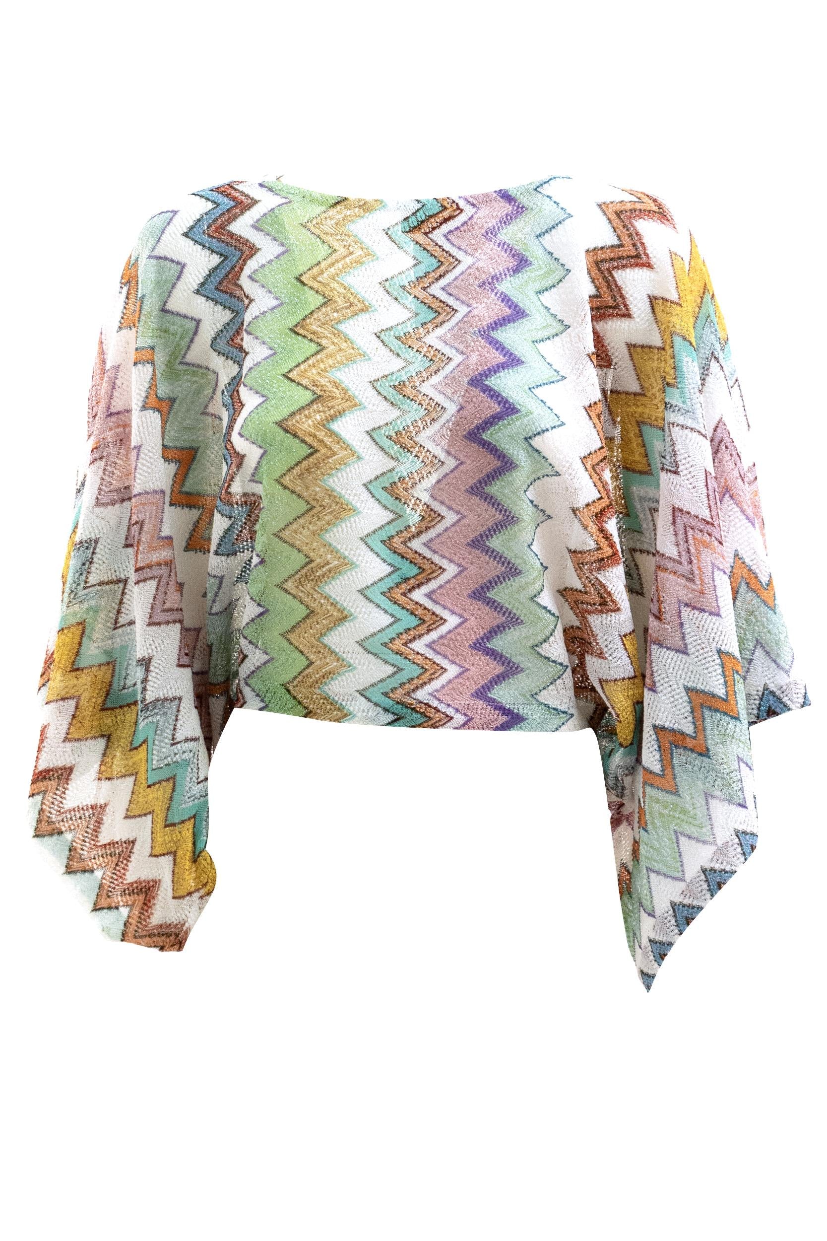 Top in viscosa lamé con macro zig zag multicolore<BR/> MS26SK06-BR014K SM9X5 MISSONI 