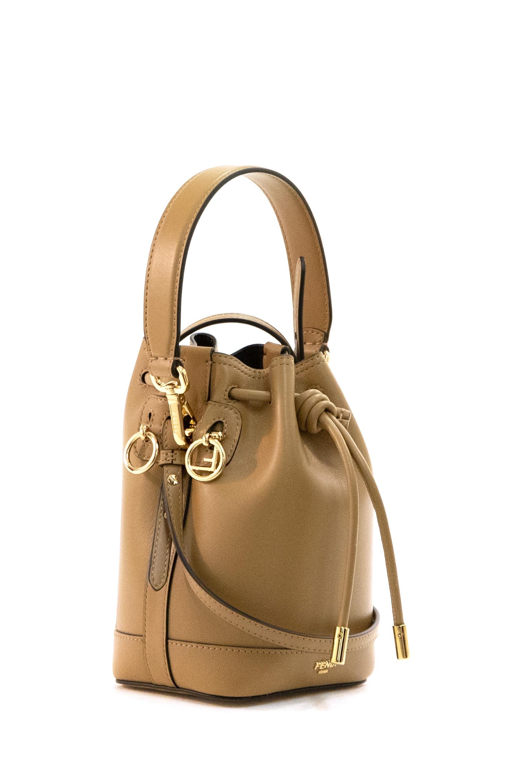 Borsa Mon Tresor in pelle di colore beige<BR/> 8BS109 AYJ1 F19P8 FENDI 