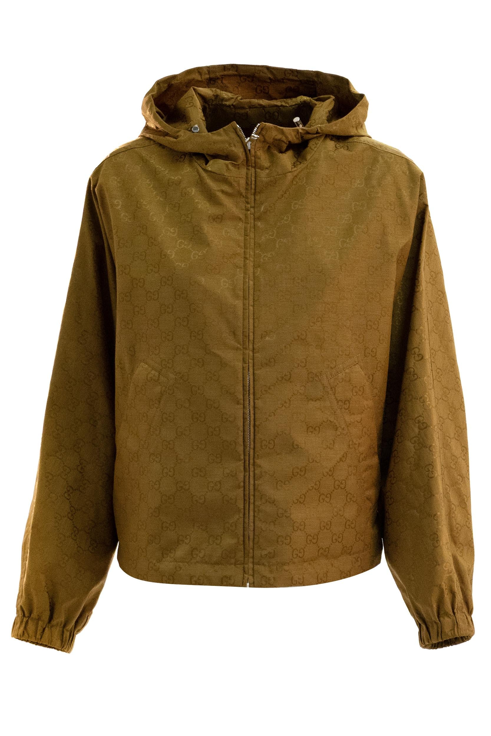 Giacca in nylon GG color ocra<BR/> 852299 ZAUC0 2709 GUCCI 