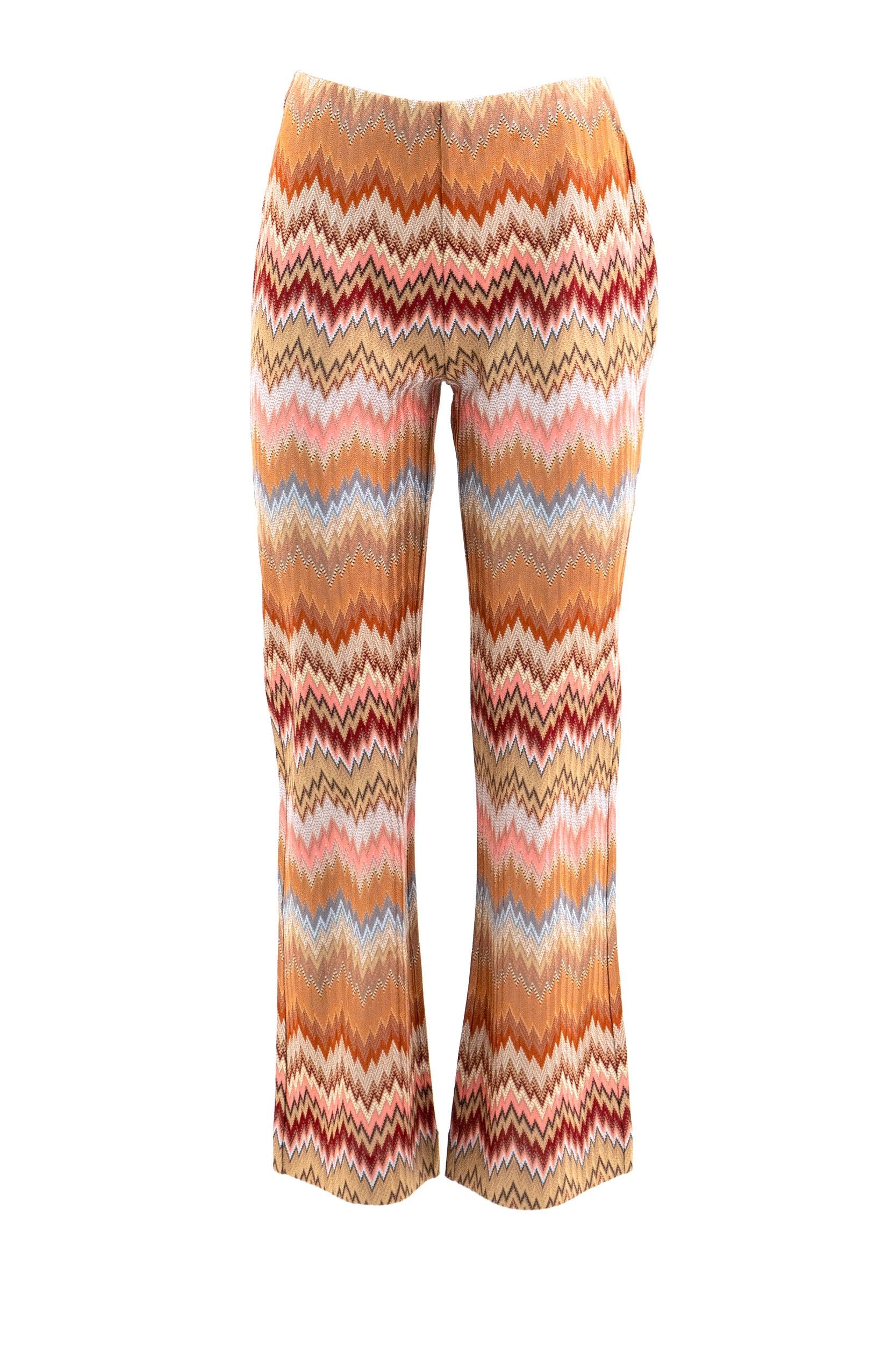 Pantaloni Flare in Viscosa Chevron<BR/> DS26SI0D-BR014T SM9Y1 MISSONI 