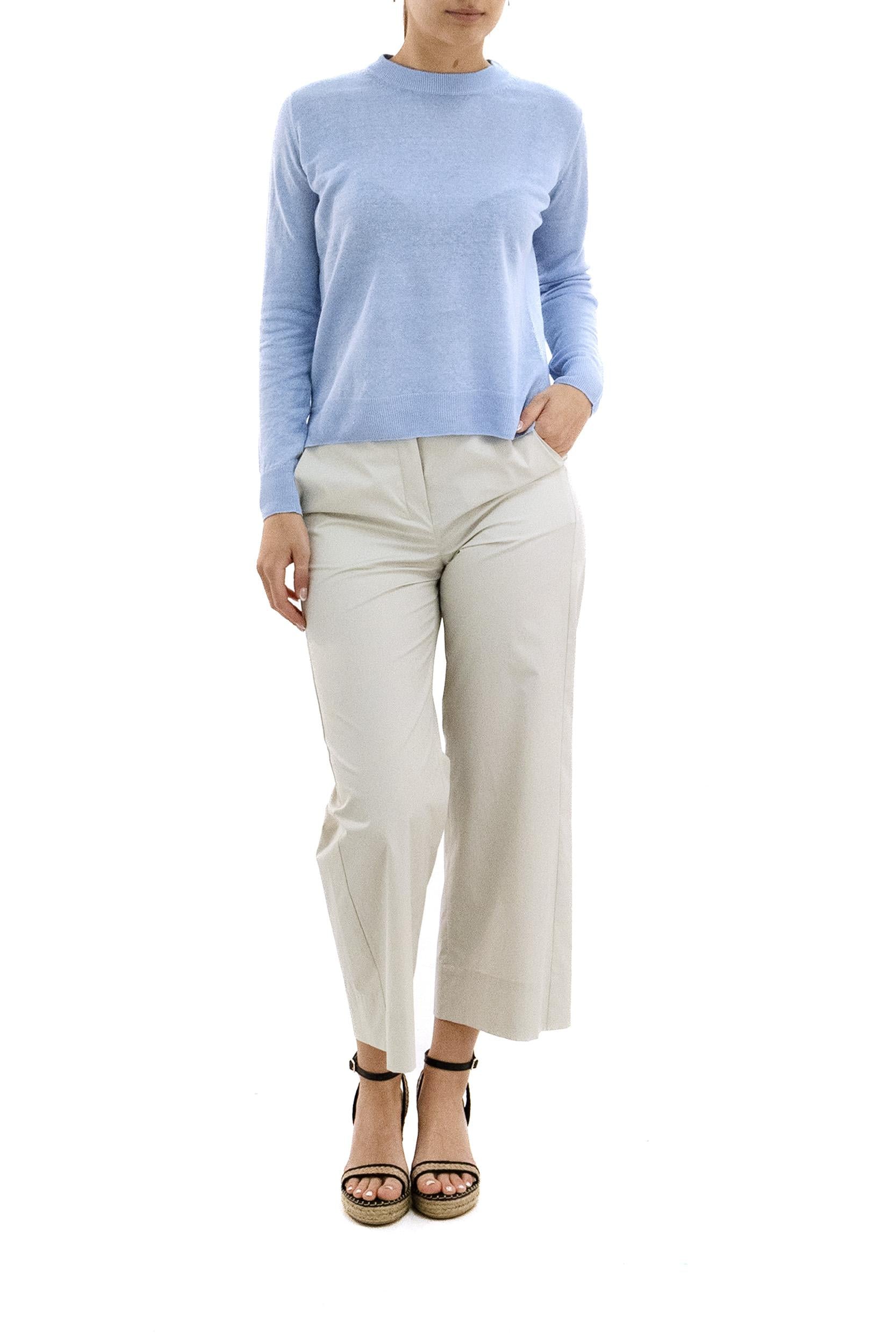 Pantaloni in cotone di colore bianco<BR/> SMMARGENTO 057 S MAX MARA 