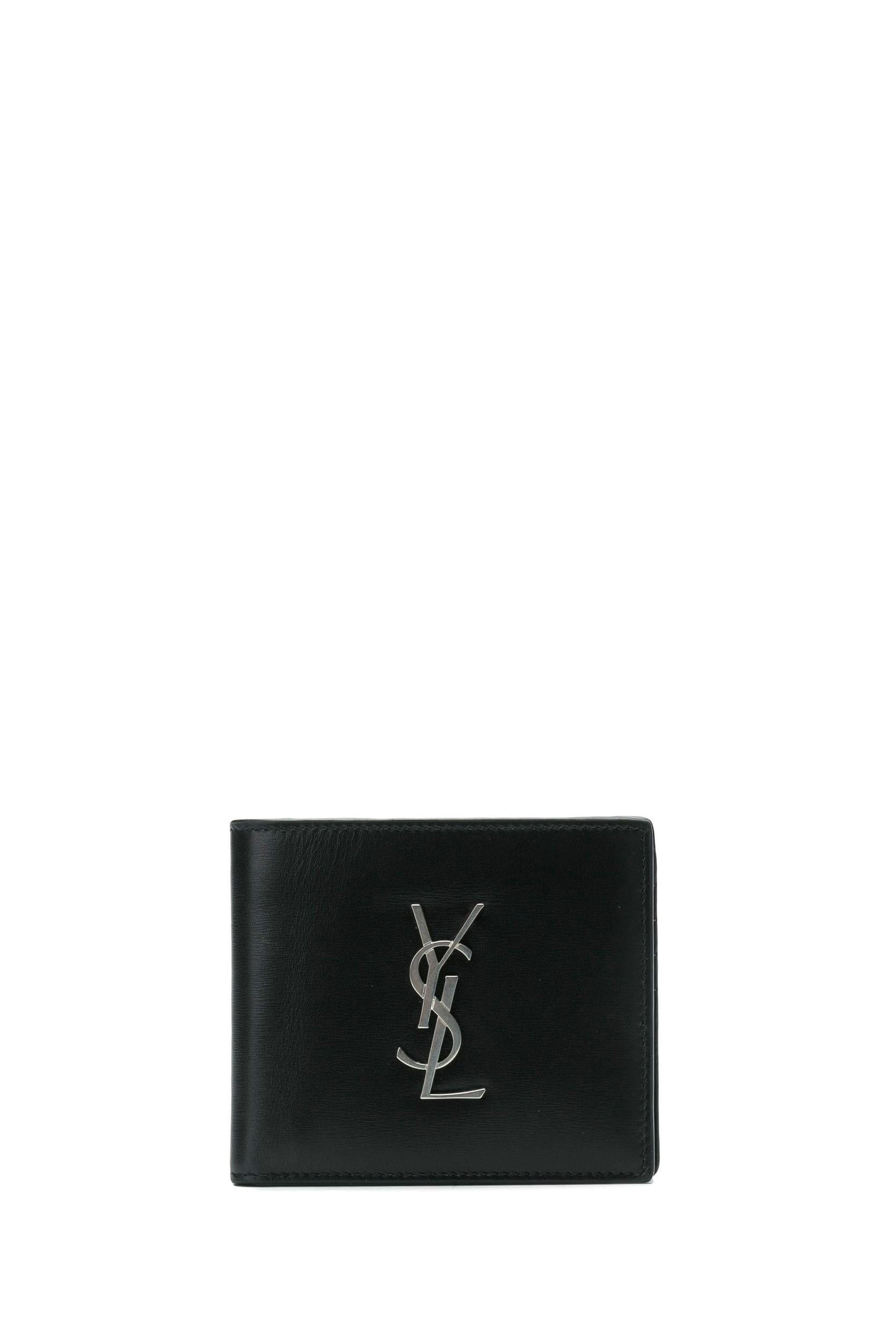 Portafoglio Monogram in Vitello Liscio di colore nero<BR/> 453276 0SX0E 1000 SAINT LAURENT 