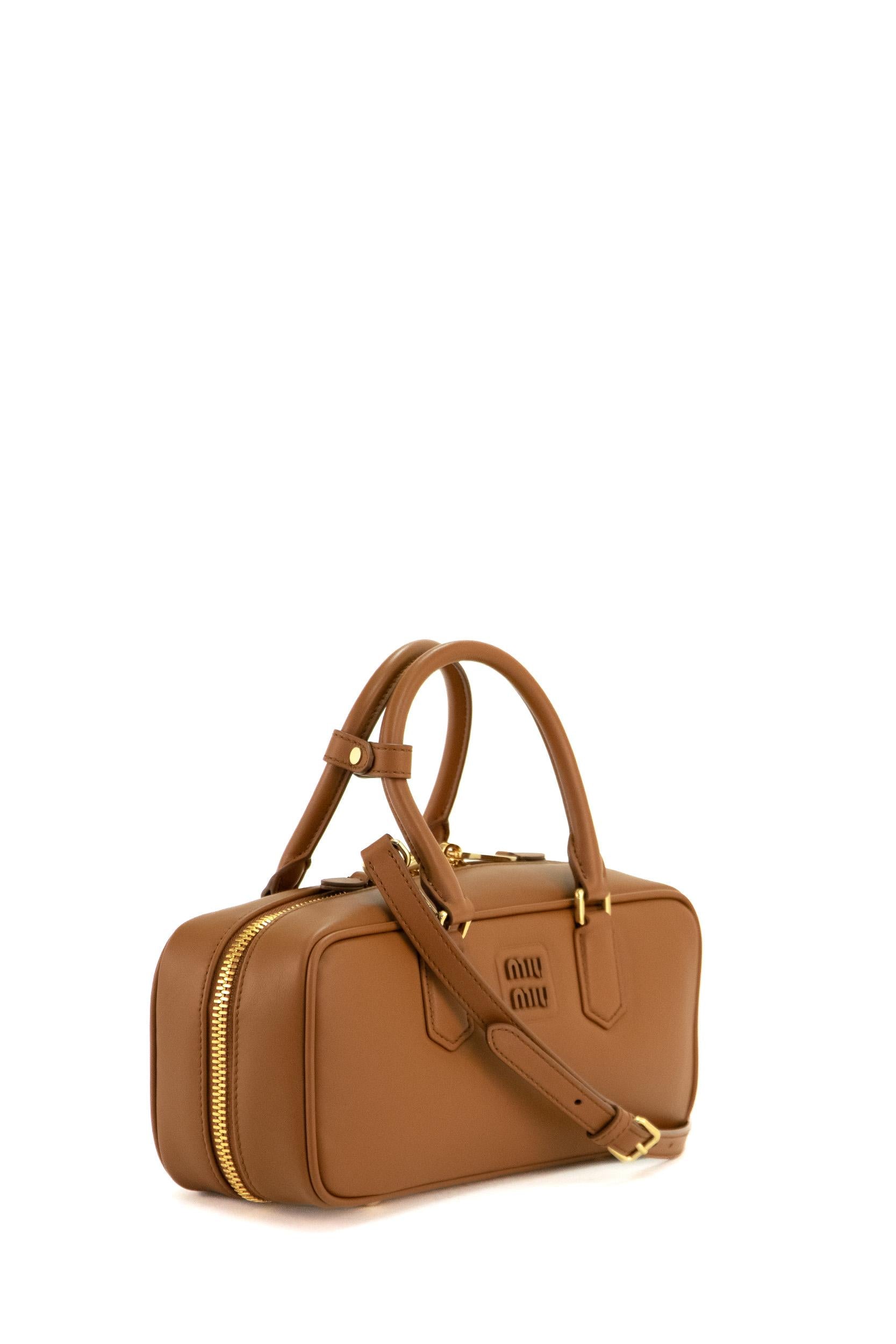 Borsa Arcadie in nappa colore marrone 5BB148 V OON ACR3 F0046 MIU MIU 