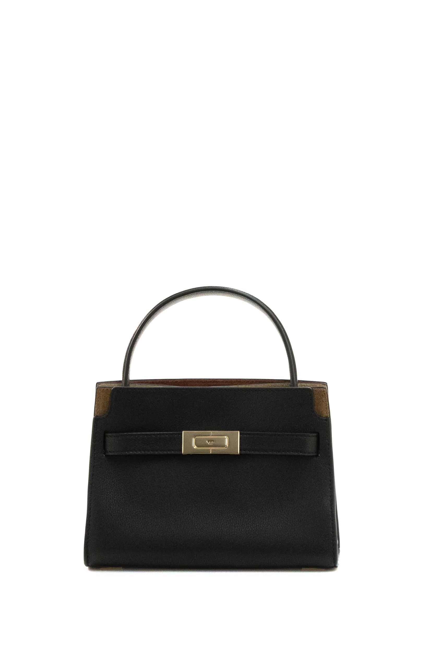 Borsa Petite double bag Lee Radziwill in pelle di colore nero<BR/> 178963 001 TORY BURCH 