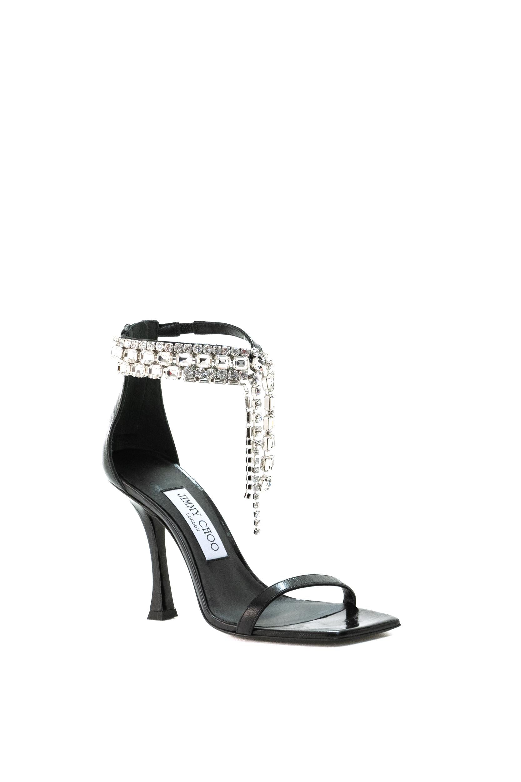 Sandali Verity<BR/> VERITY SANDAL 100 BYK BLACK JIMMY CHOO 