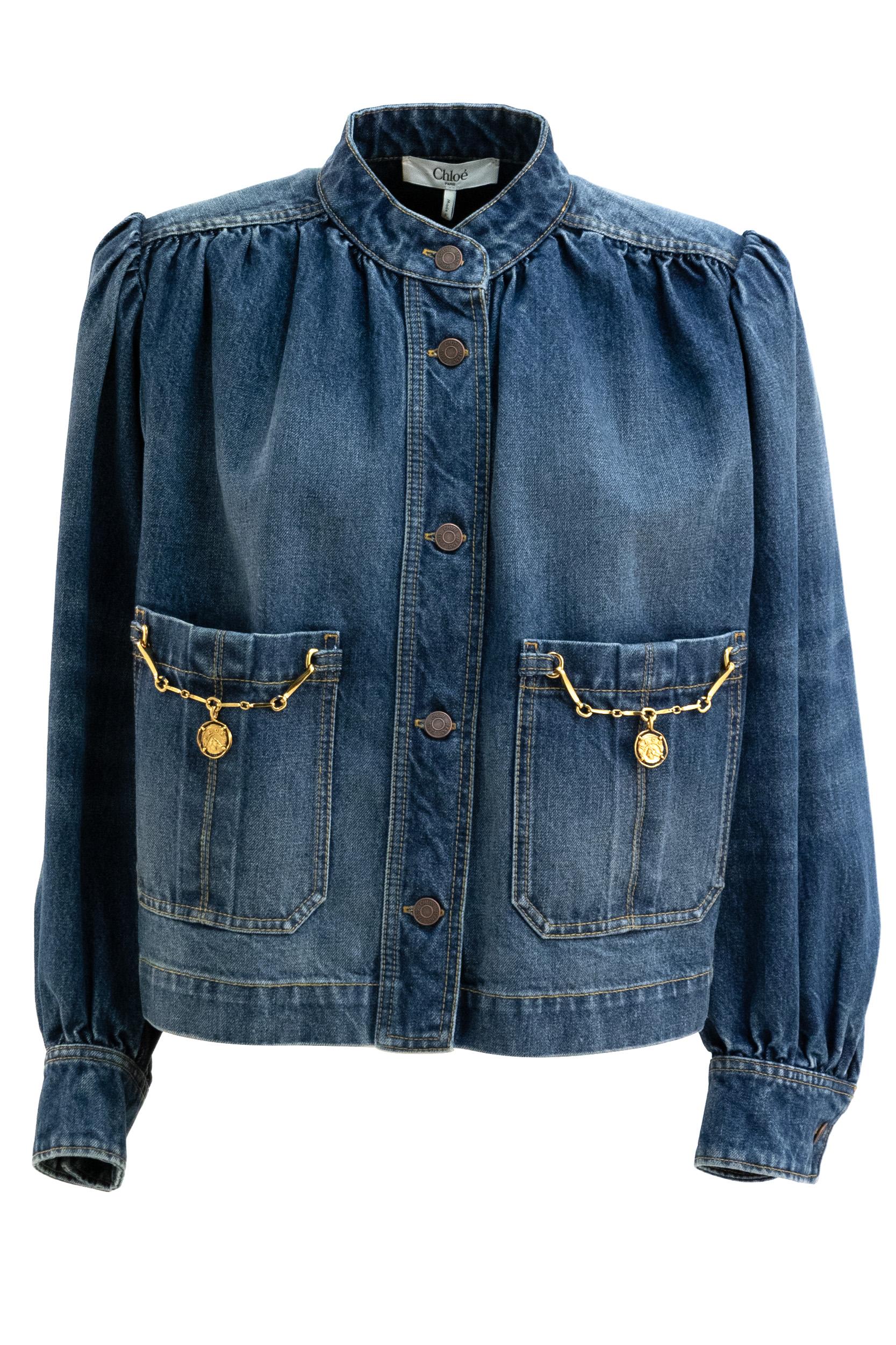 <BR/>Giacca in denim di colore blu <BR/> 26SDV09258 4A1 CHLOE' 