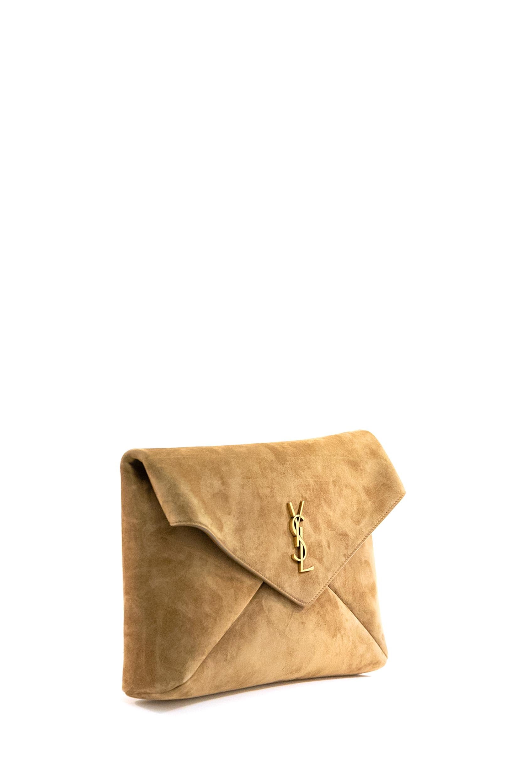 Pochette Envelope Suede Beige<BR/> 769307 1U80W 3194 SAINT LAURENT 
