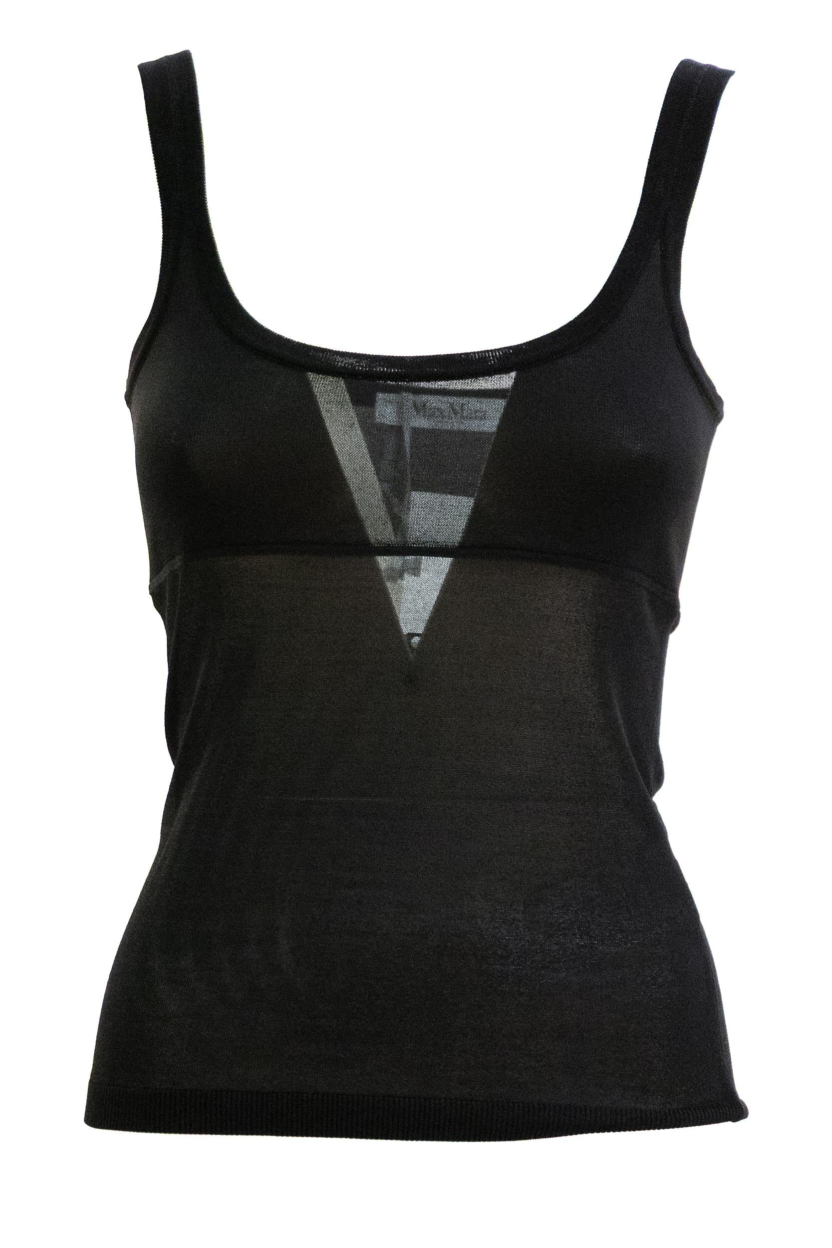 Top in viscosa di colore nero<BR/> MXSBIADA 001 MAX MARA 