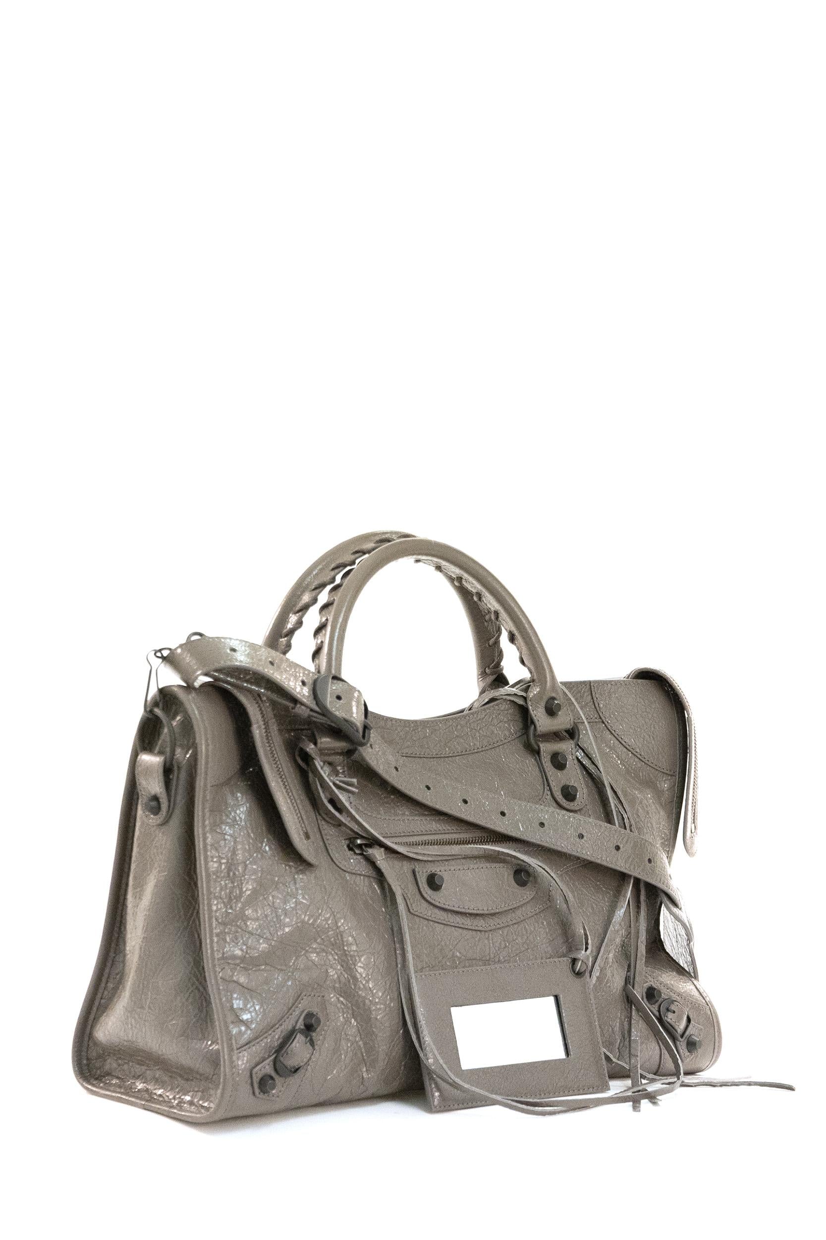 Borsa Le City in pelle Arena color tortora<BR/> 865760 2ACFH 5848 BALENCIAGA 