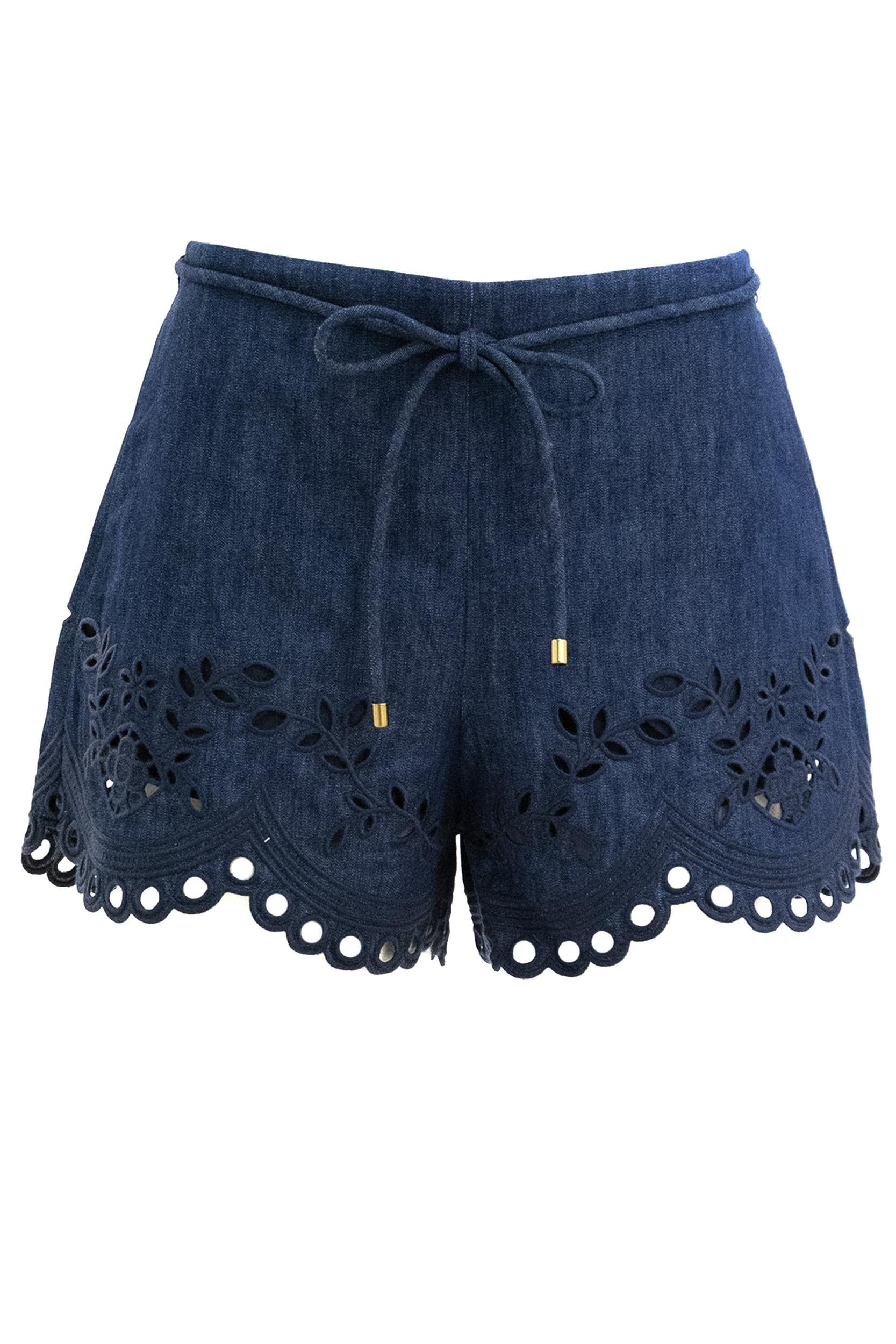 Shorts in denim di cotone di colore blu<BR/> 7283ASS263 INK ZIMMERMANN 