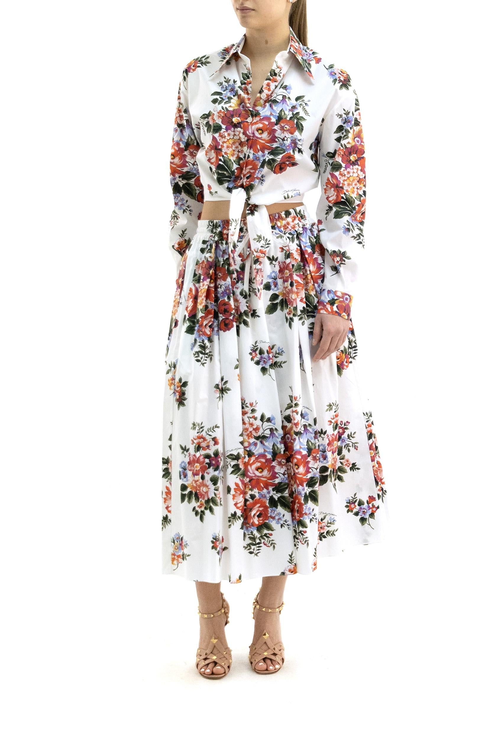 Camicia in cotone di colore bianco<BR/> F5T76T HS5UU HA5ZO DOLCE & GABBANA 
