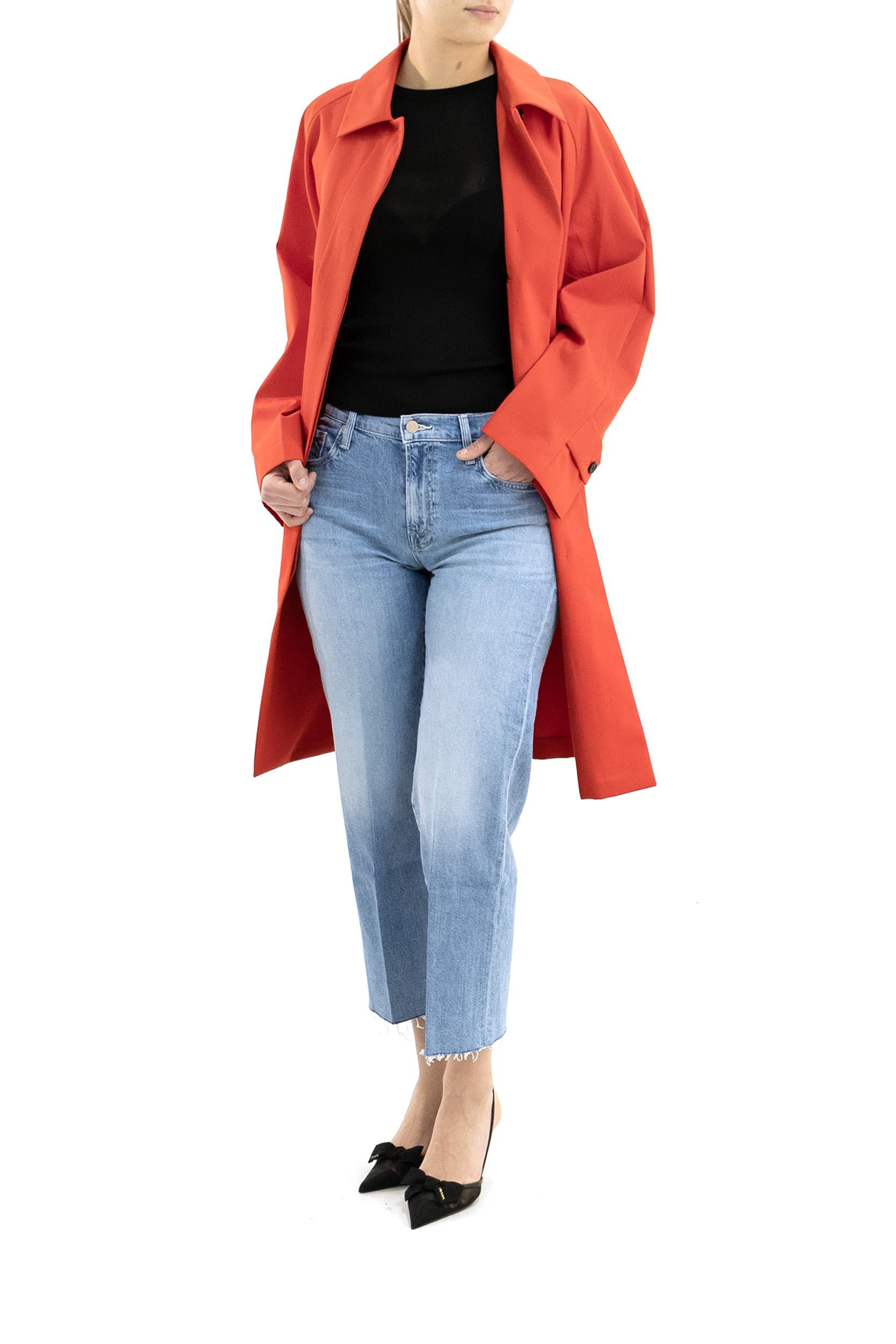 Cappotto in gabardine di colore rosso<BR/> P603TG S OOO 184A F0011 PRADA 