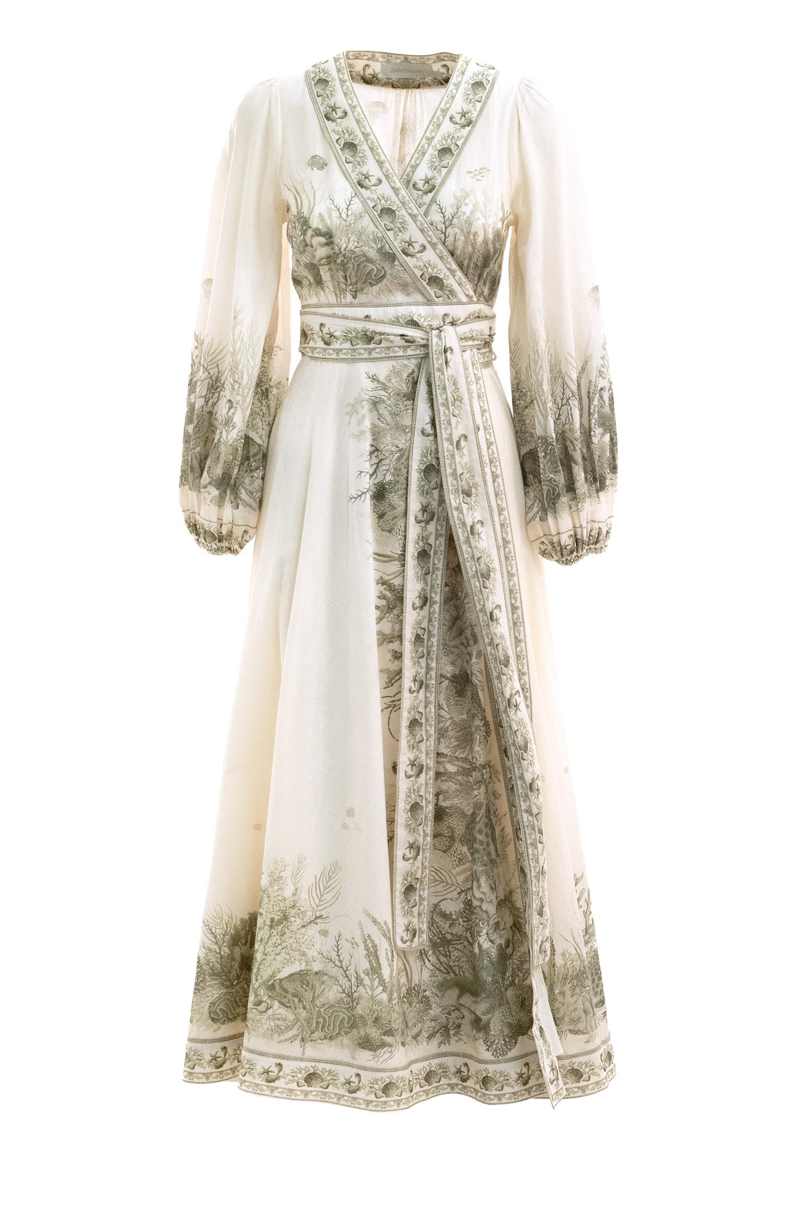 Abito midi Wanderlust in cotone color avorio<BR/> 2456DRS262 KHAKI ZIMMERMANN 