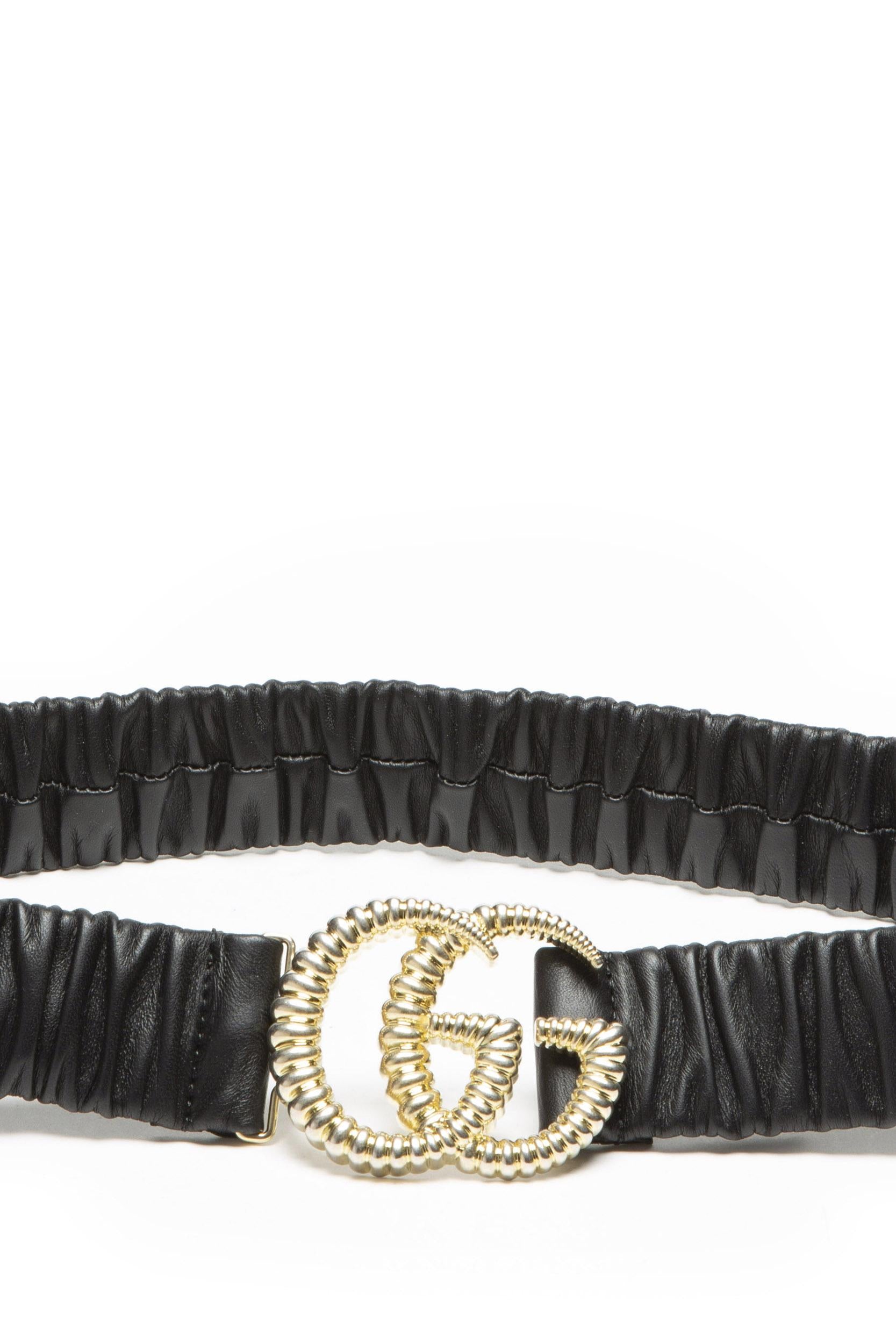 Gucci 582093 B340G cintura elasticizzata in pelle<BR/> 582093 B340G 1000 GUCCI 