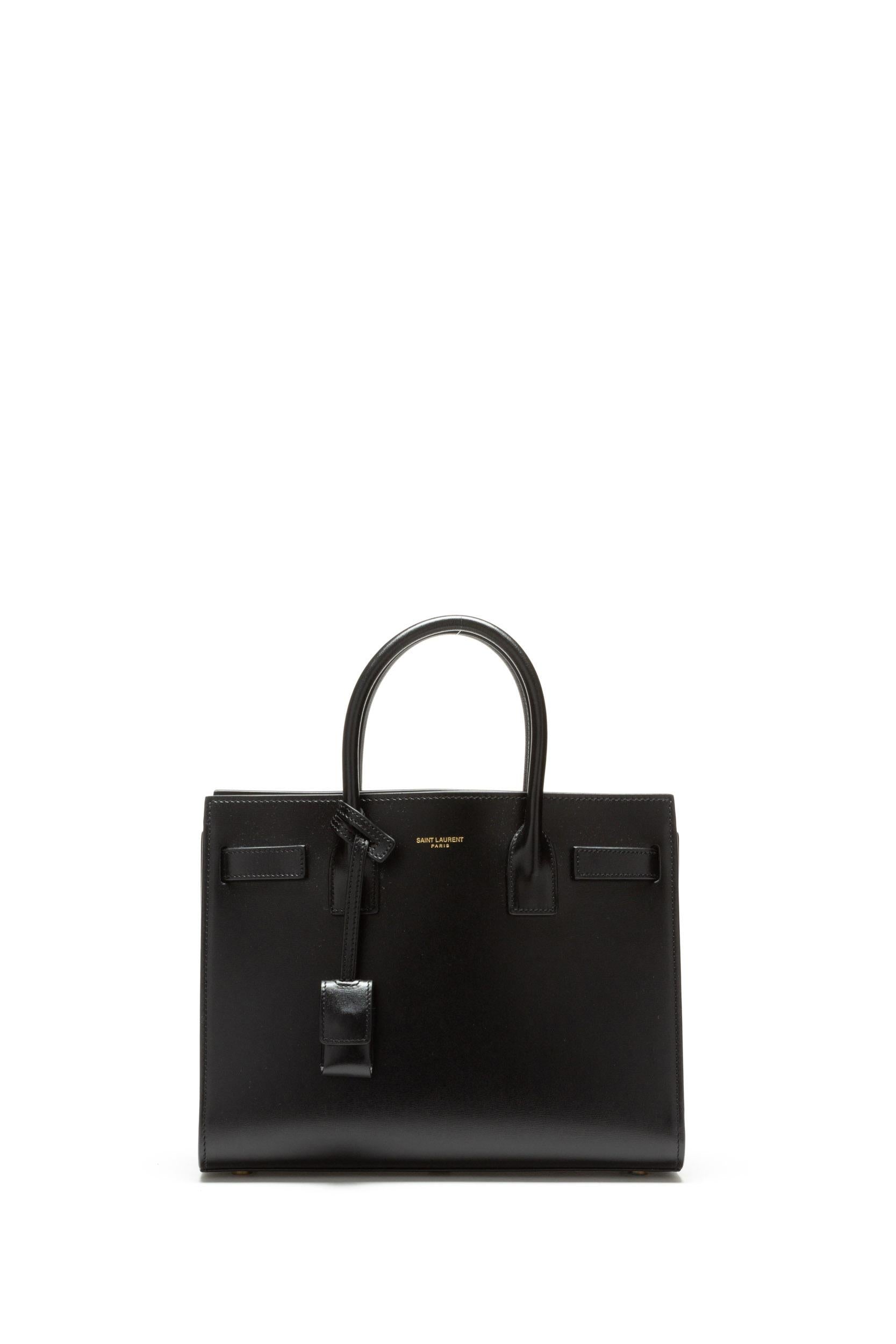 Borsa Sac De Jour Baby in pelle lucida color nero 421863 02G9W 1000 SAINT LAURENT 