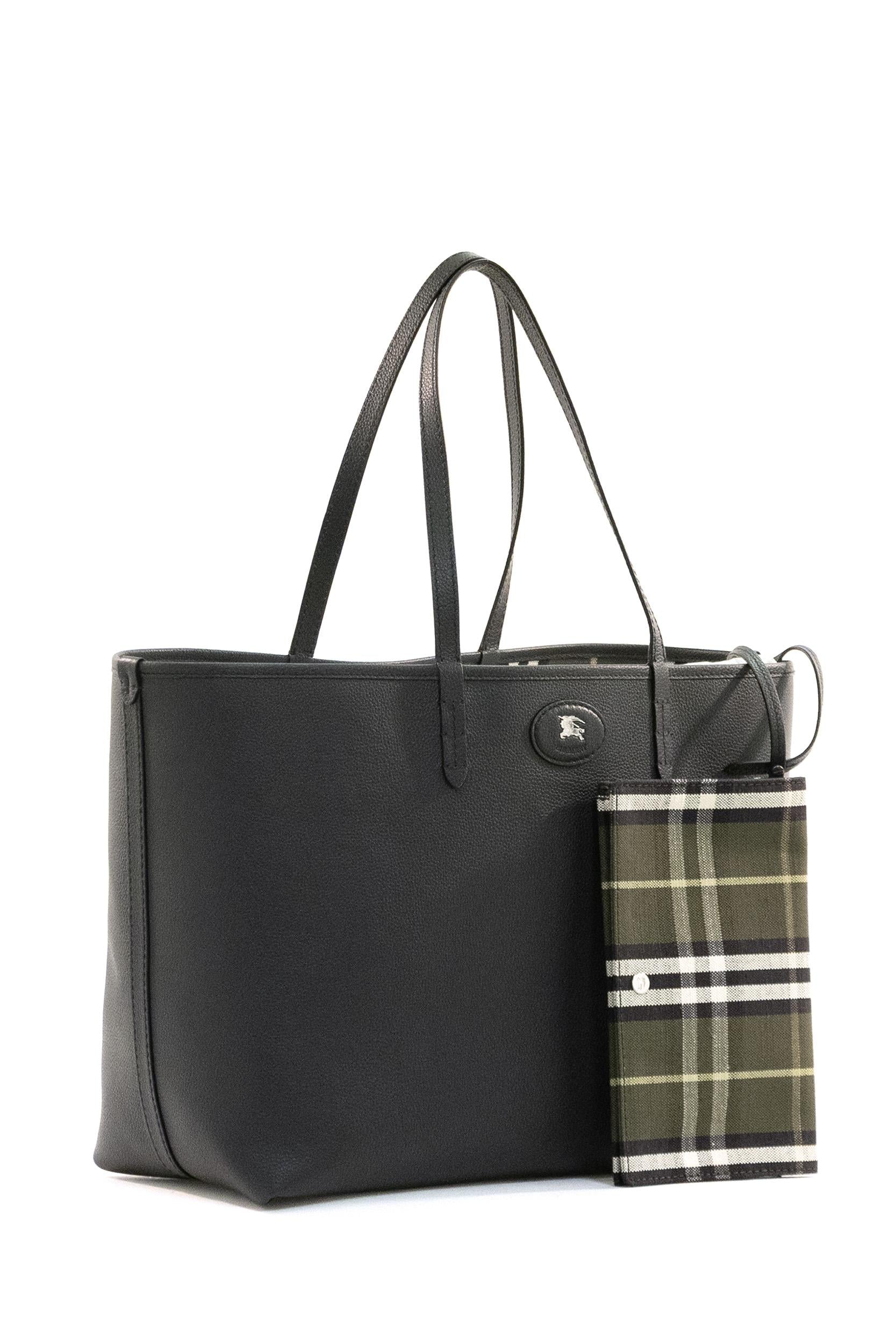 Tote Bloomsbury Media Reversibile in Pelle<BR/> 8120720 THICKETSLATE BURBERRY 