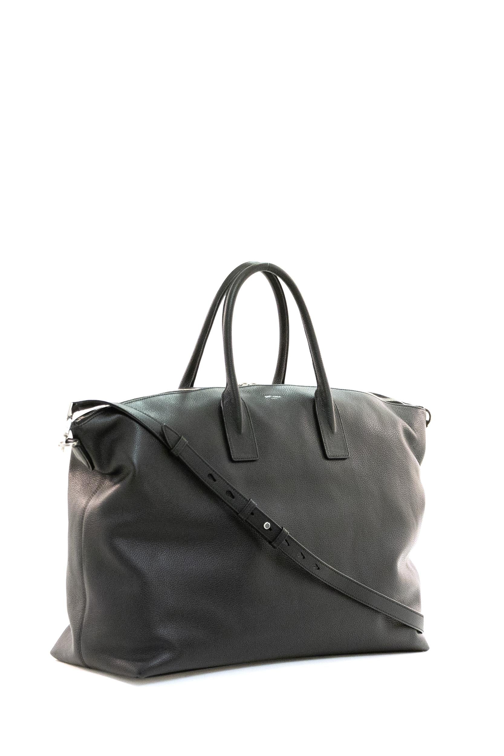 Borsa Giant Bowling in pelle martellata color nero<BR/> 649646 DTI0E 1000 SAINT LAURENT 