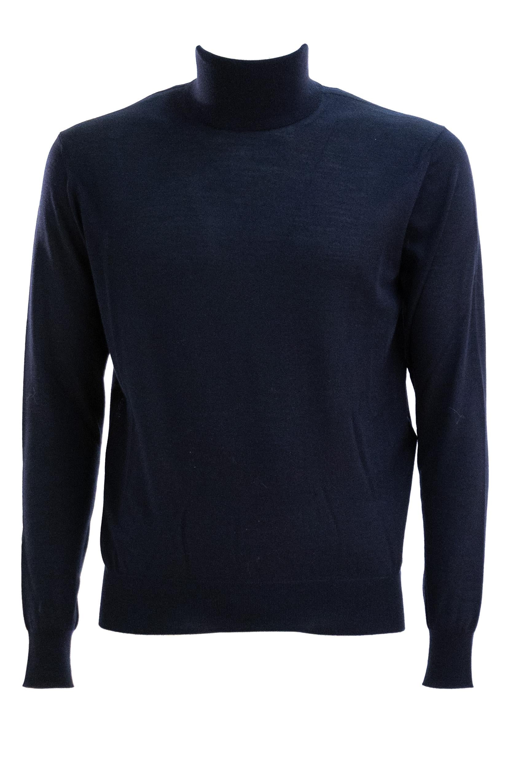 Pullover in lana, cashmere e seta color blu scuro <BR/> 844617 YAPK2 4100 SAINT LAURENT 