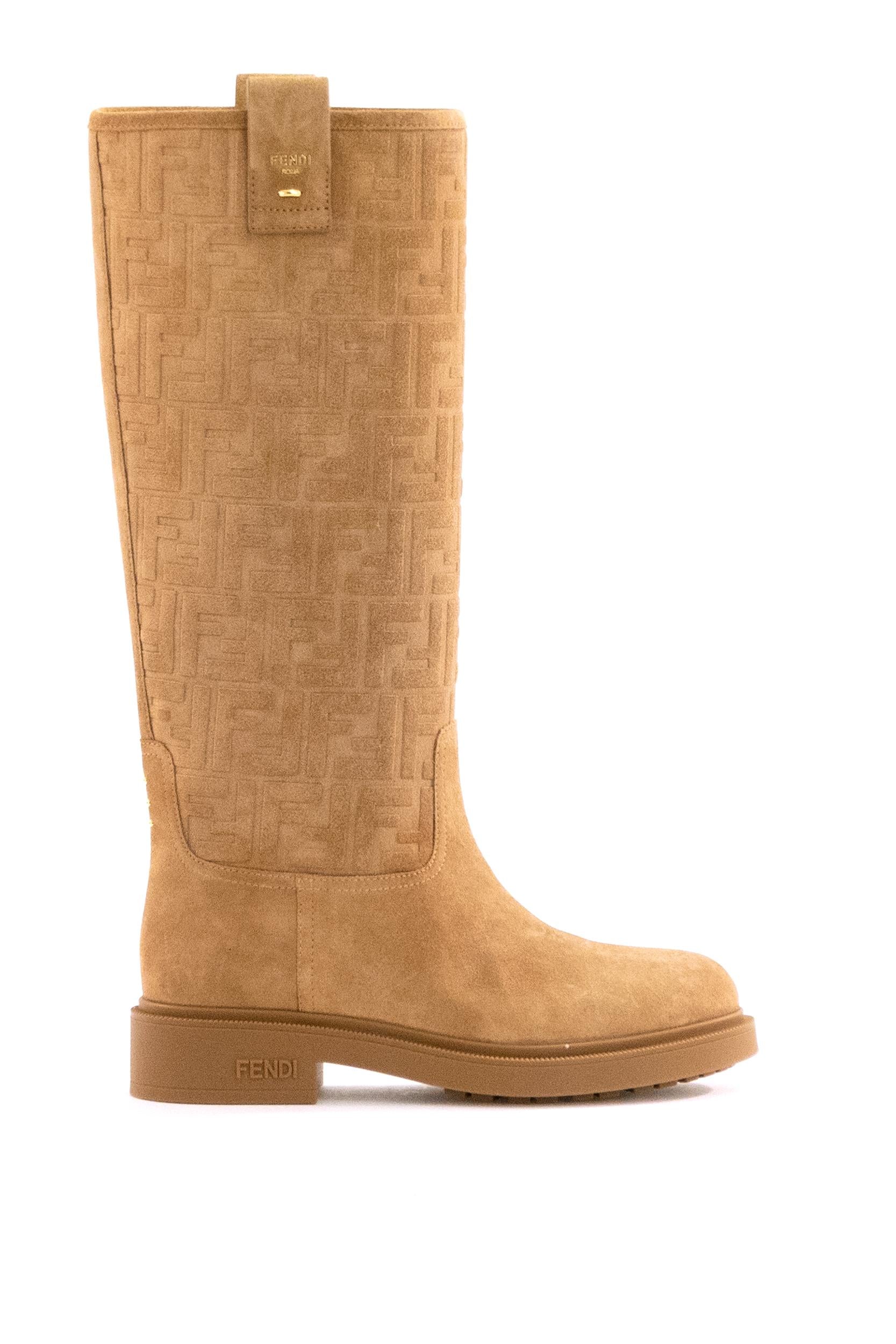 Stivali Fendi Filo in suede color beige<BR/> 8W8574 AY9P F0XFY FENDI 