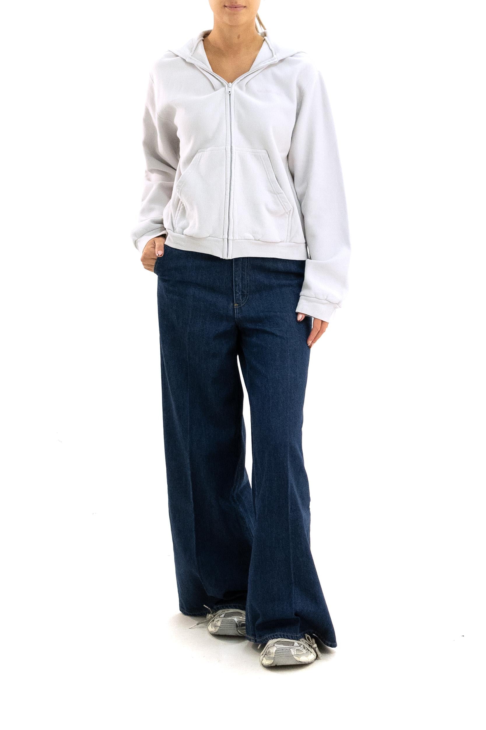 BALENCIAGA Felpa cotone colore gesso<BR/> 851236 TTVJ2 2420 BALENCIAGA 