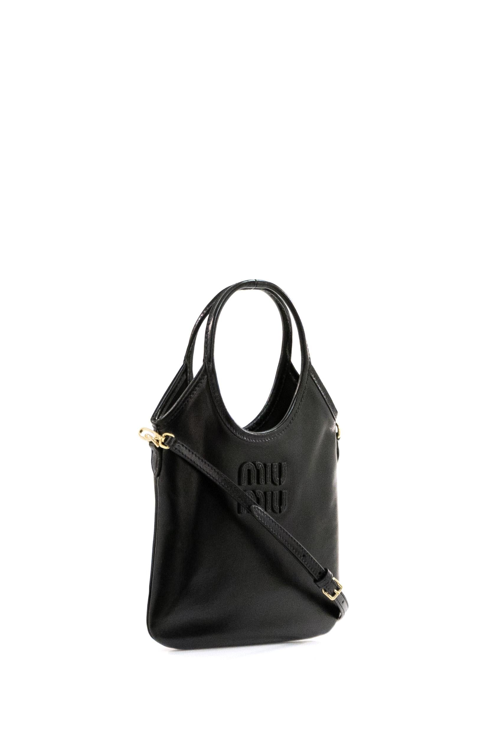 Borsa Ivy in pelle di colore nero<BR/> 5BA281 V OLI 2IEO F0002 MIU MIU 
