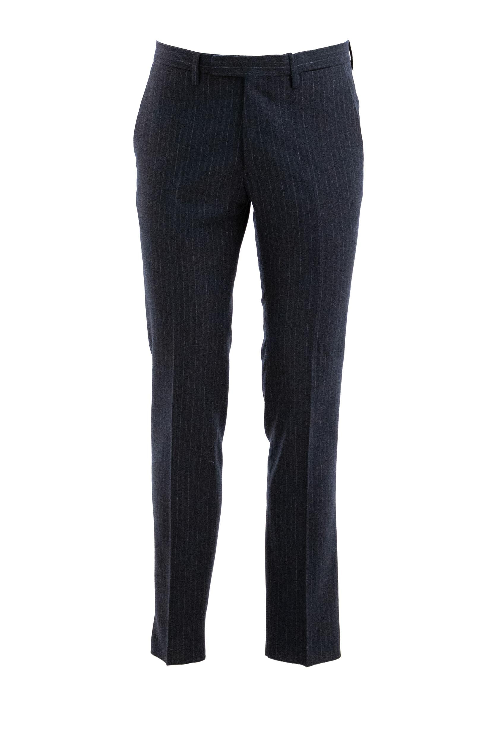 Abito monopetto gessato in lana di colore blu<BR/> Y12C2A FB5105 0780 BOGLIOLI 