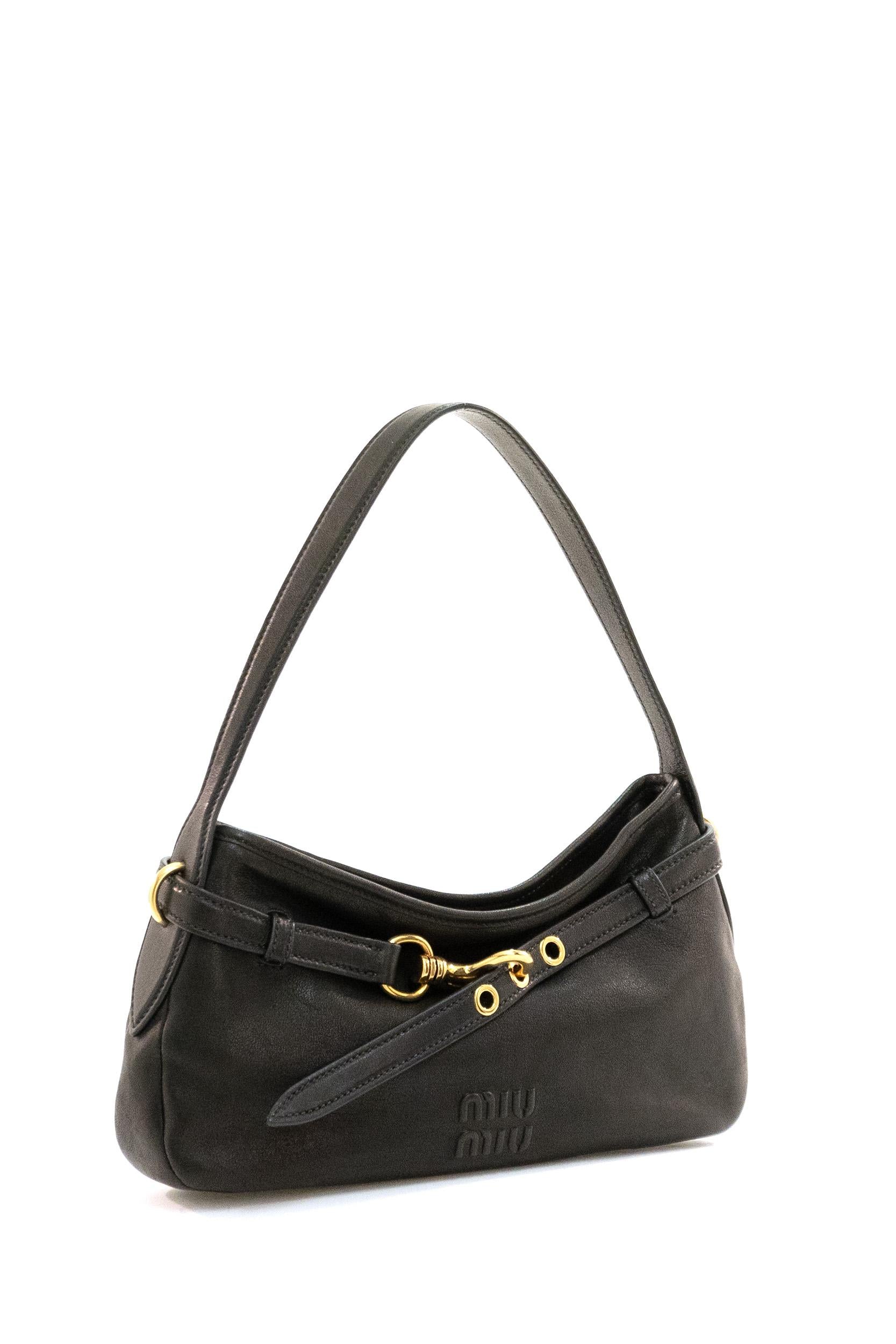 Borsa Aventure Nappa Nero<BR/> 5BC182 2BBL F0002 MIU MIU 