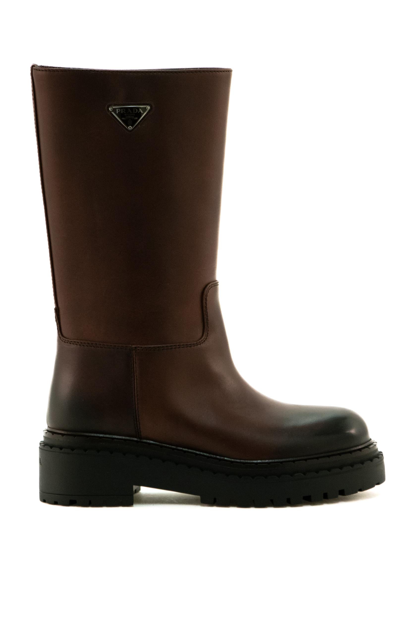Stivali in pelle liscia<BR/> 1U635N F G055 UZE F0192 PRADA 