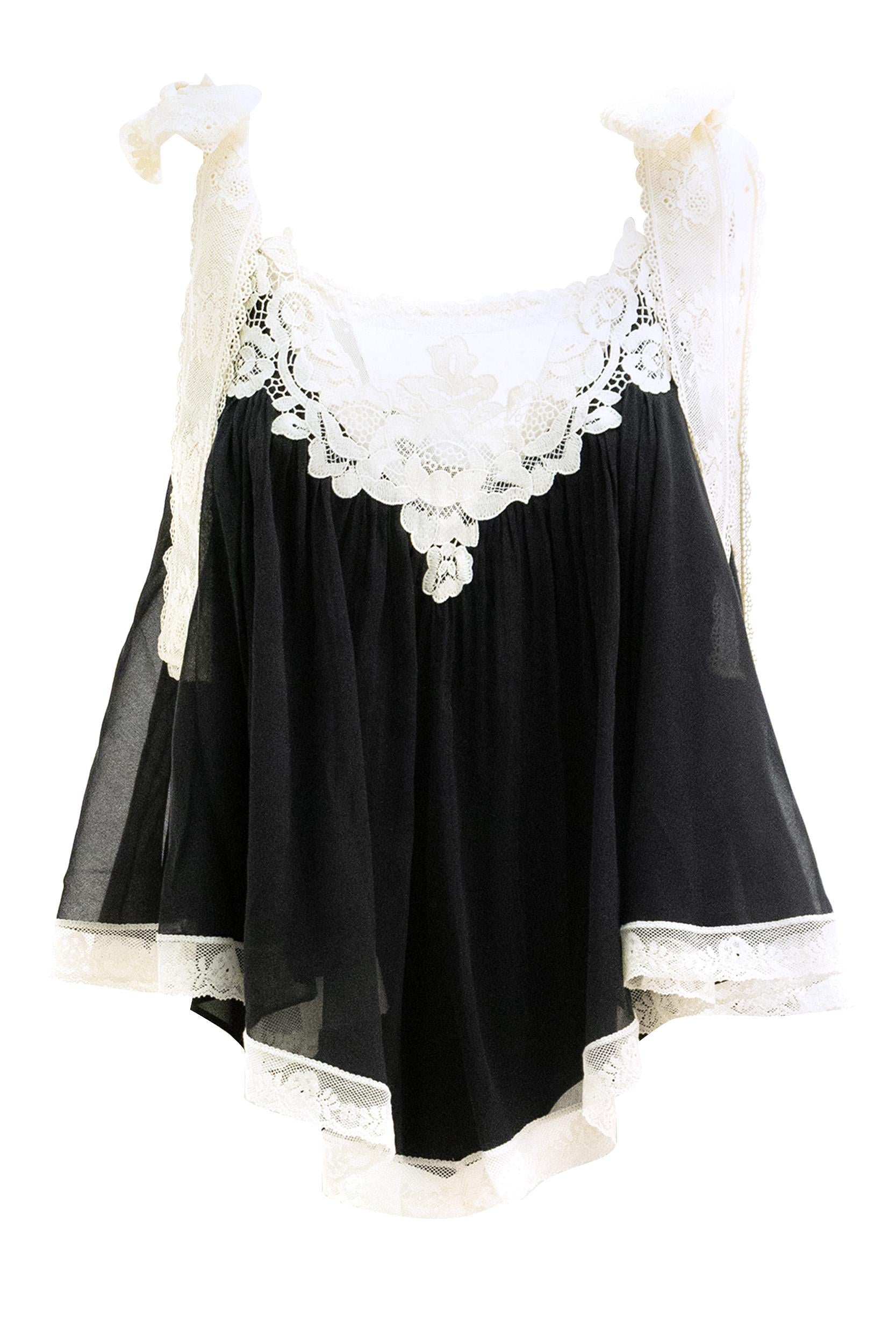 Top in cotone e seta di colore nero<BR/> 9029TSS264 BLACK ZIMMERMANN 
