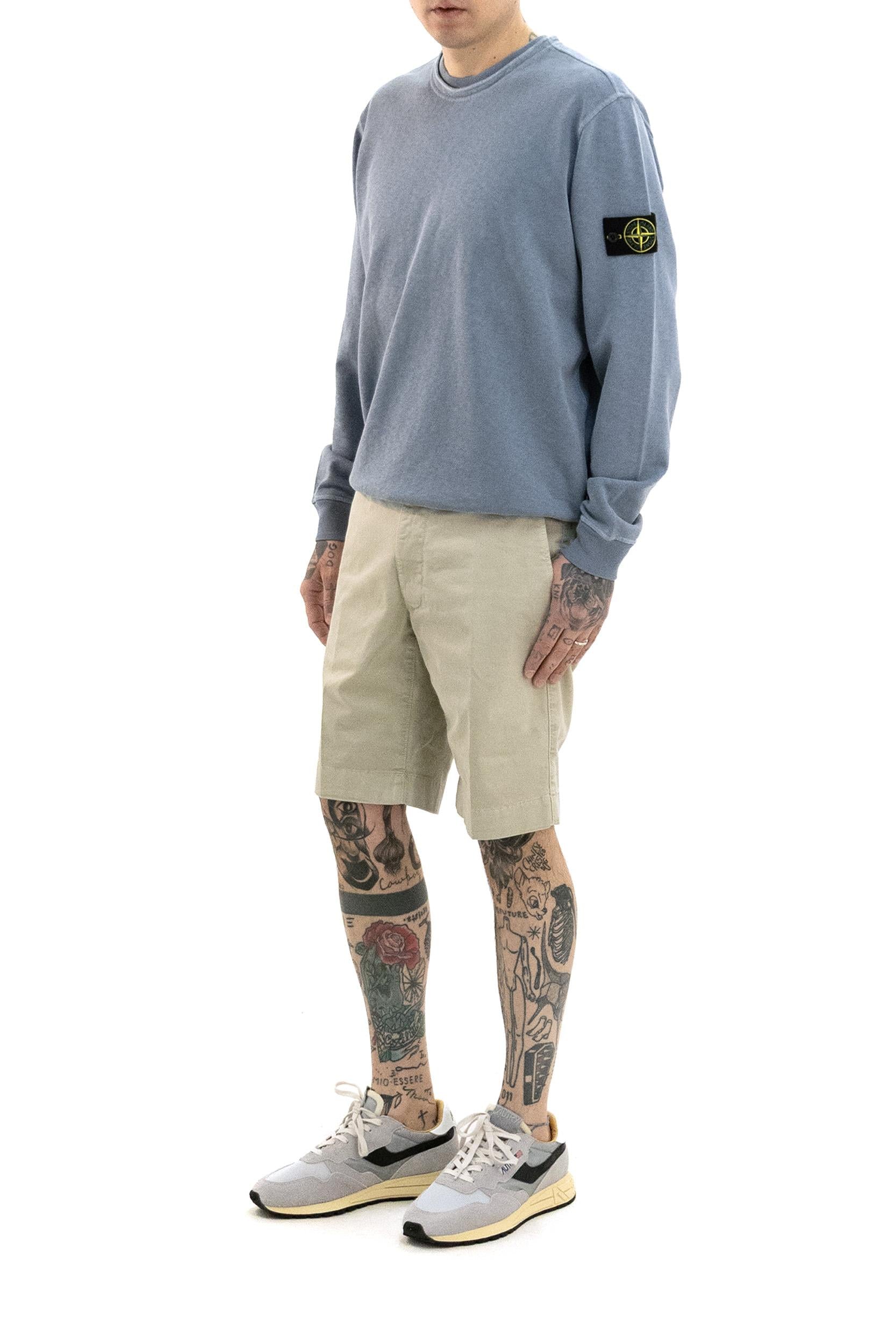 Felpa Girocollo in Cotone Malfilé<BR/> L1S156100034 S0060 V0124 STONE ISLAND 