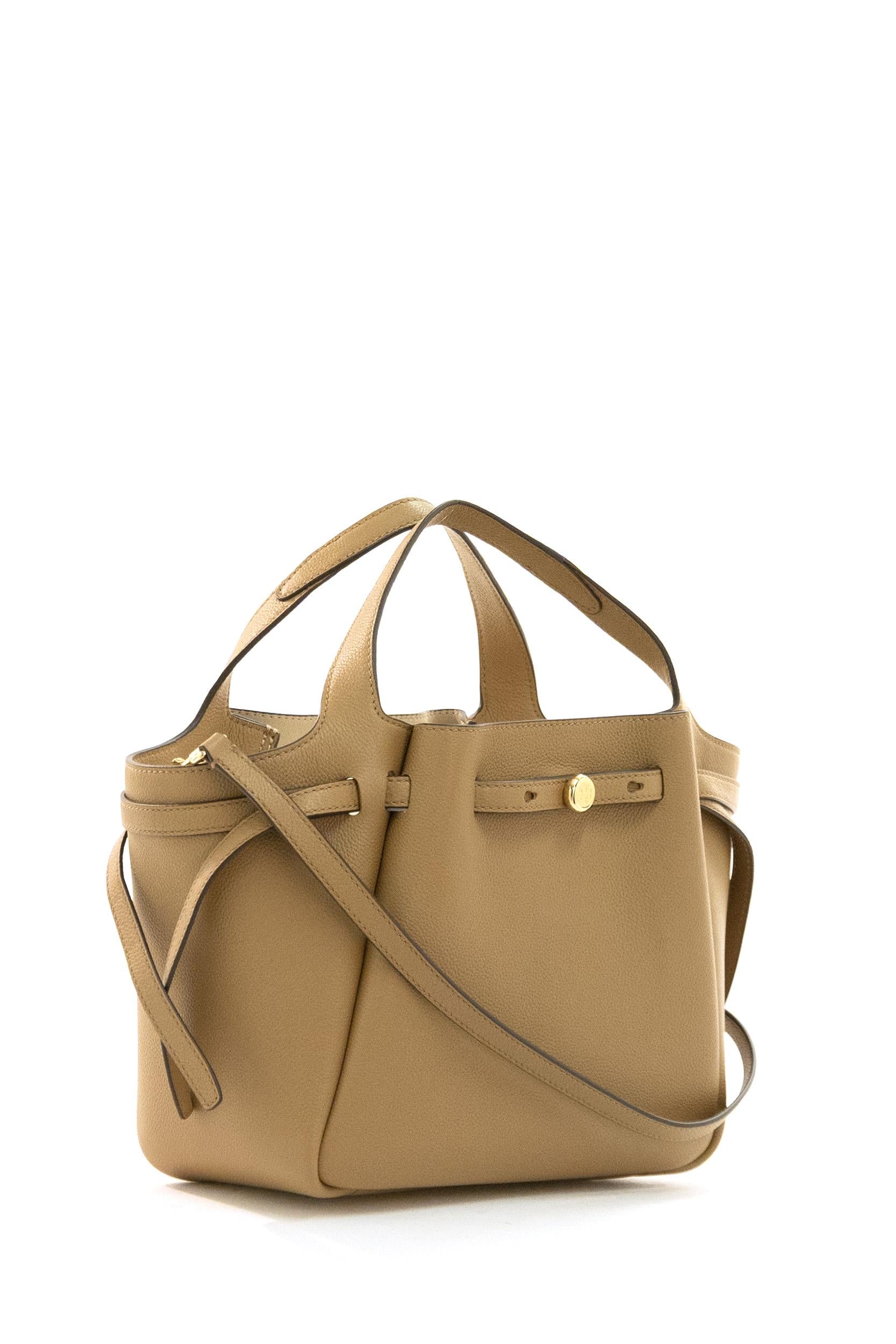 Borsa Romy in pelle martellata di colore marrone<BR/> 164866 227 TORY BURCH 