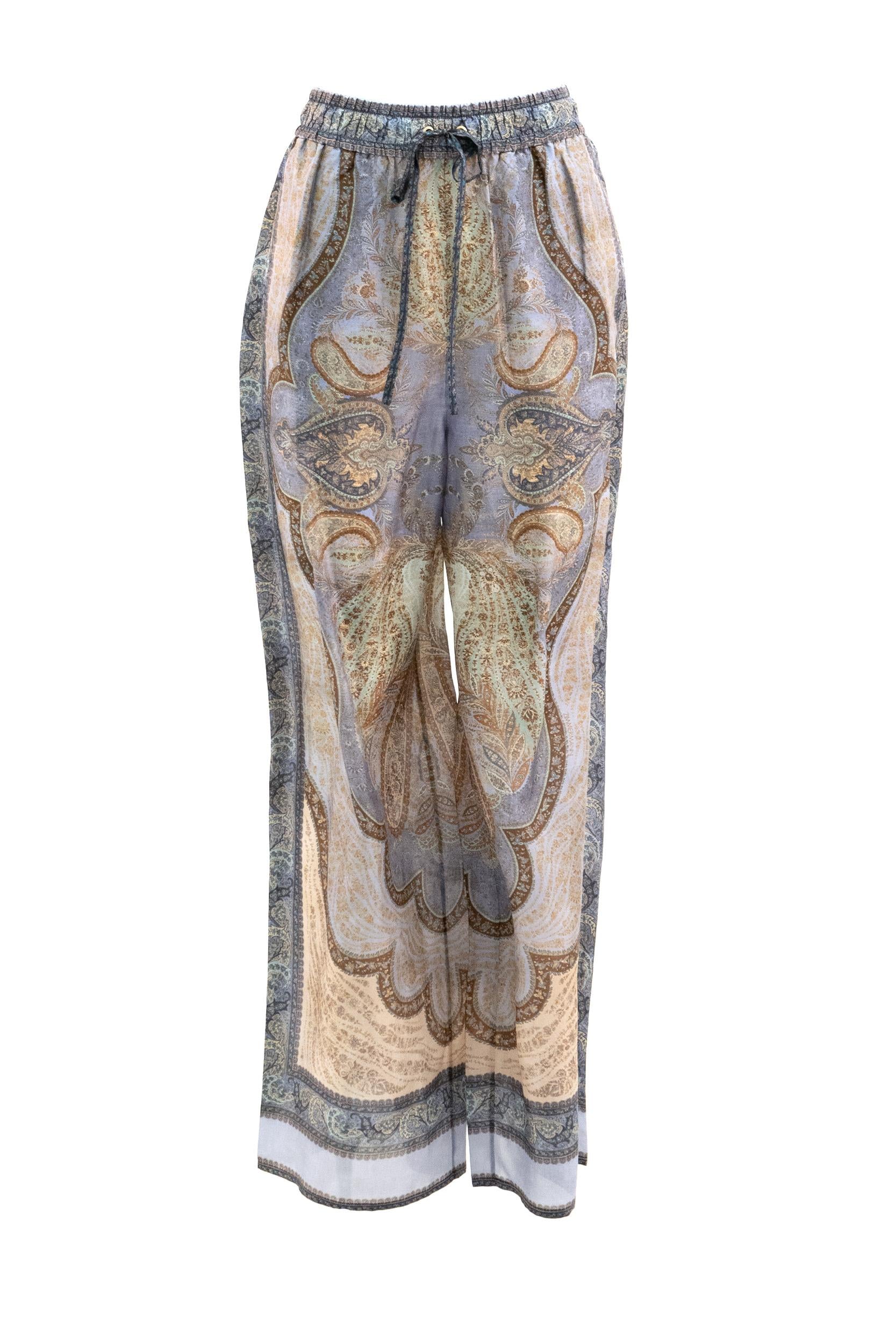 Pantaloni Wanderlust in Seta<BR/> 5580PRS262 TAPESTRY BLUE ZIMMERMANN 
