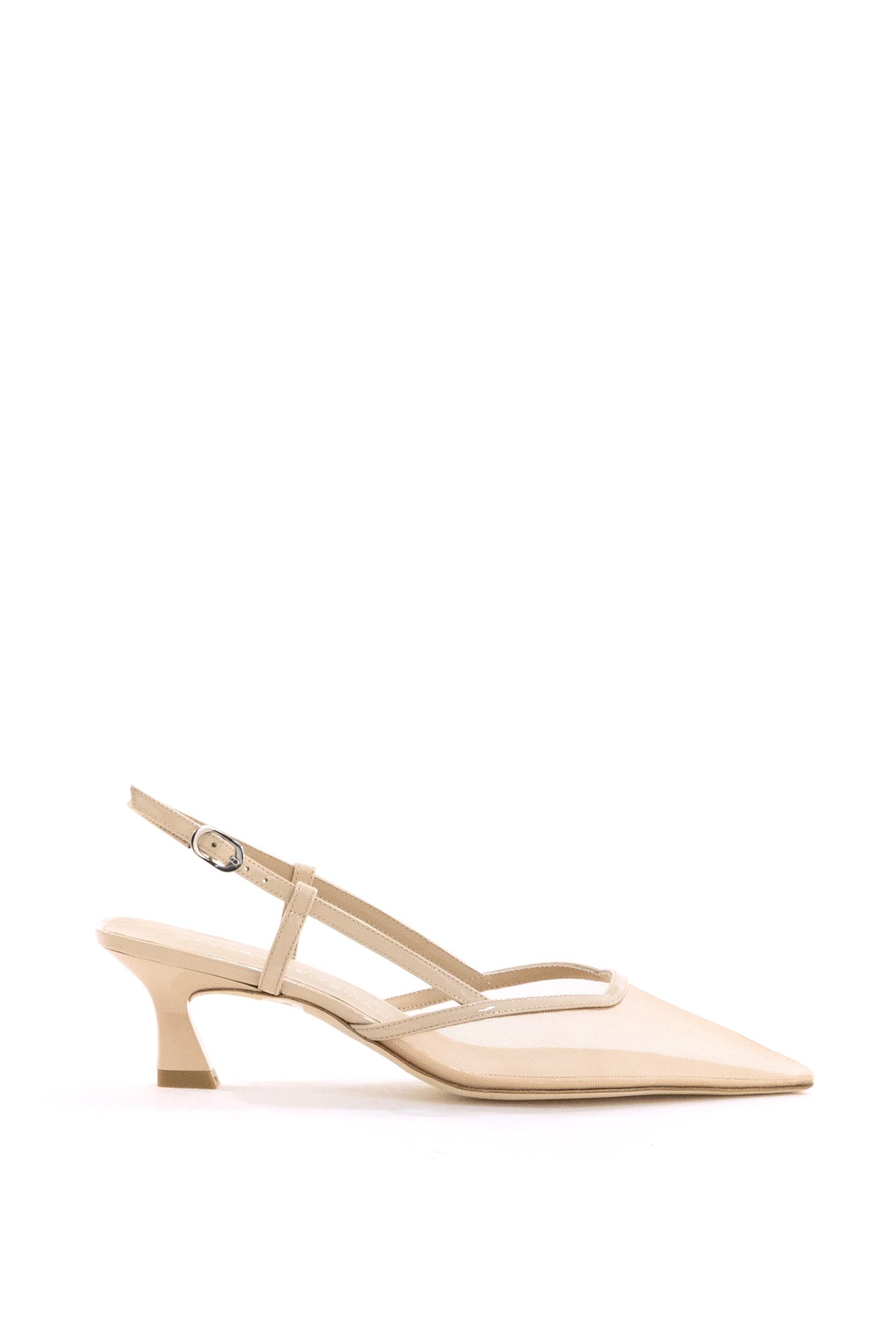Décolleté Slingback Vinnie in Suede<BR/> VINNIE 50 SLINGBACK SUEDE BEIGE STUART WEITZMAN 