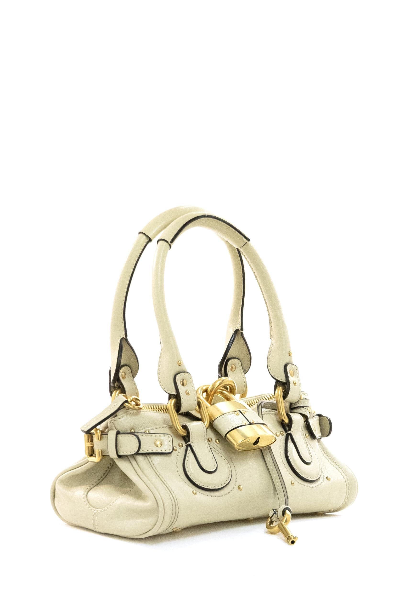 Borsa Paddington in pelle granata color crema<BR/> 26SS805P75 20S CHLOE' 