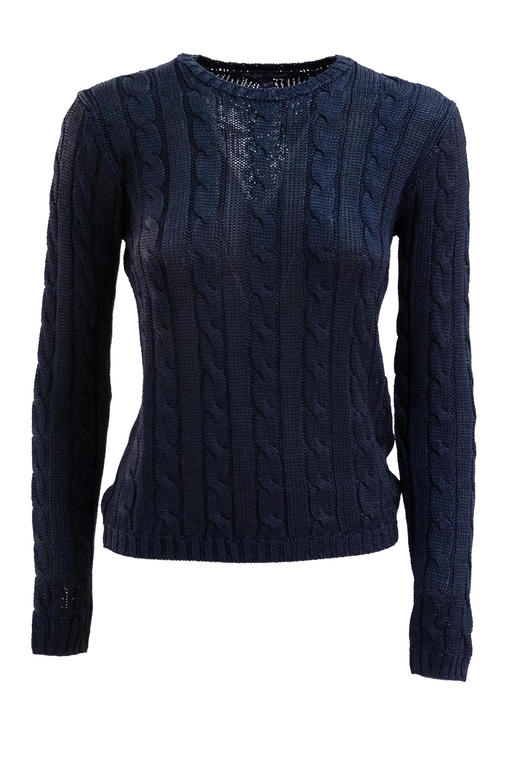 Pullover in Seta Blu<BR/> 290900054002 NAVY RALPH LAUREN 