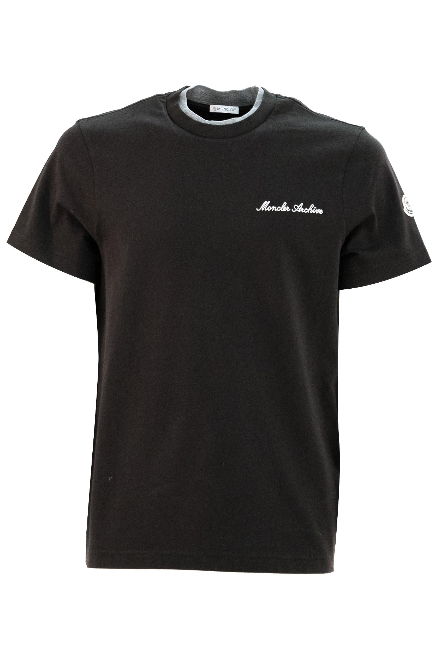 T-shirt con Logo Ricamato in Cotone<BR/> 8C000-15 89AYY 999 MONCLER 