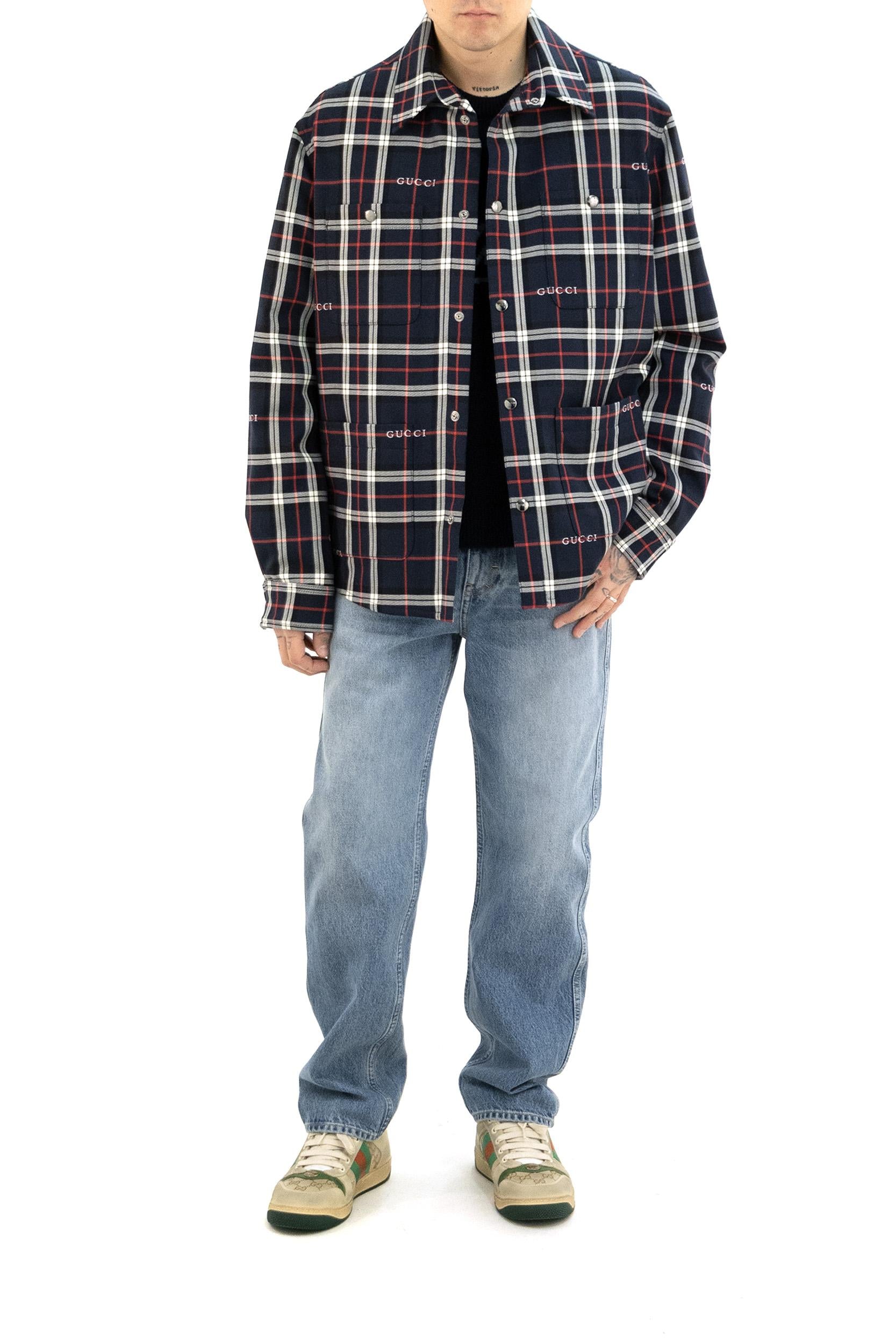 Camicia Imbottita in Tartan di Cotone Jaquard<BR/> 853013 ZAUAC 4069 GUCCI 